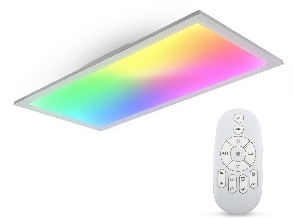 B.K.Licht Deckenleuchte, LED fest integriert, Panel, Farbtemp. stufenlos  einstellbar, RGB, dimmbar, Fernbedienung