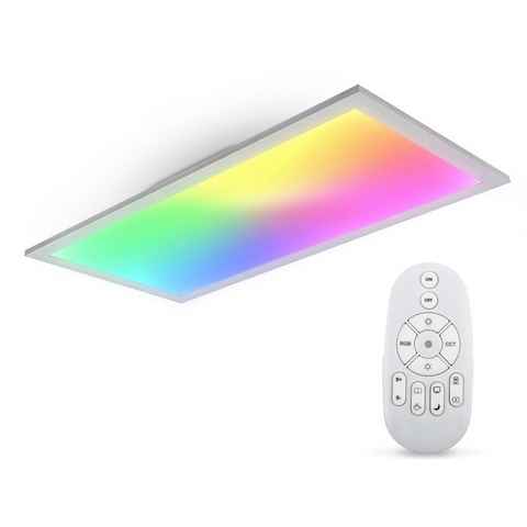 B.K.Licht Deckenleuchte, LED fest integriert, Panel, Farbtemp. stufenlos einstellbar, RGB, dimmbar, Fernbedienung