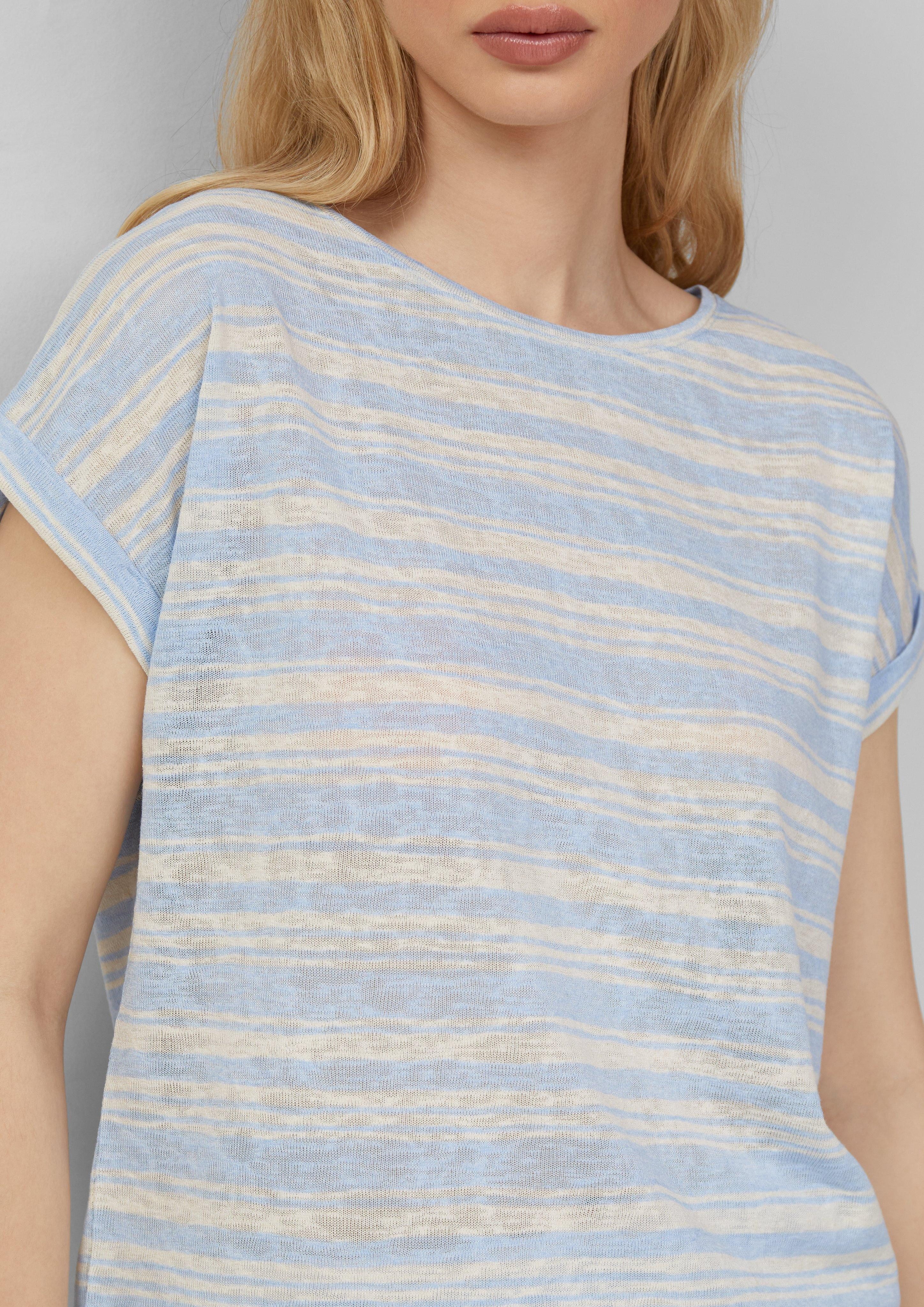 QS Kurzarmshirt Ringelshirt aus Viskosemix günstig online kaufen