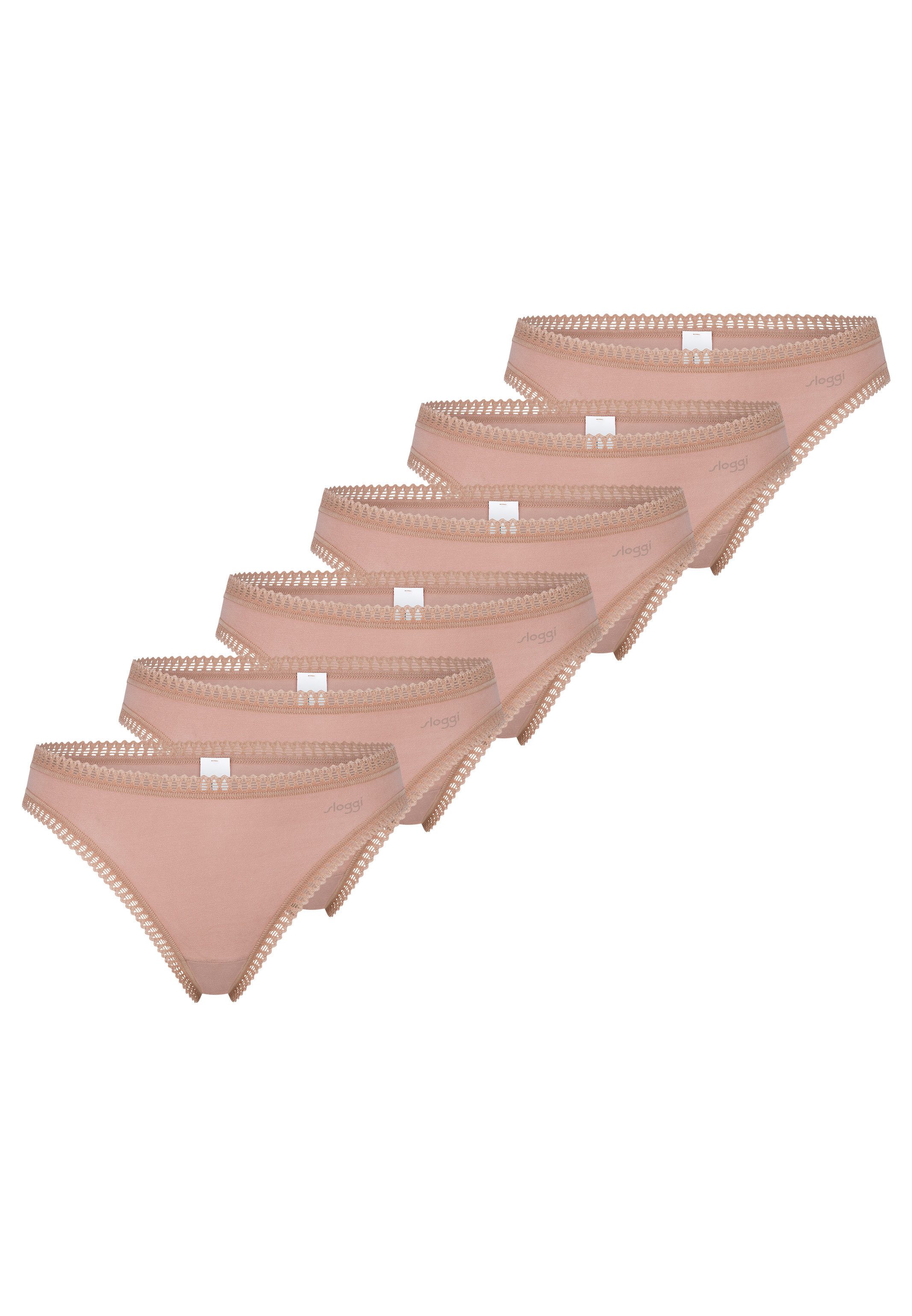 sloggi T-String 6er Pack GO Crush (Spar-Set, 6-St) String - Baumwolle - Atmungsaktiv - Komfortabel und atmungsaktiv