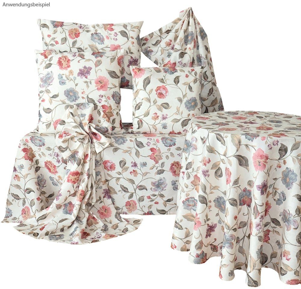 matches21 HOME & HOBBY Kissenbezüge Kissen-Bezug bunte Blumen auf Jaquard Stoff 50x50 cm Baumwolle-Mix, (1 Stück), Wohnzimmer Kissen-Hülle als Deko-Kissen Zier-Kissen Sofa-Kissen