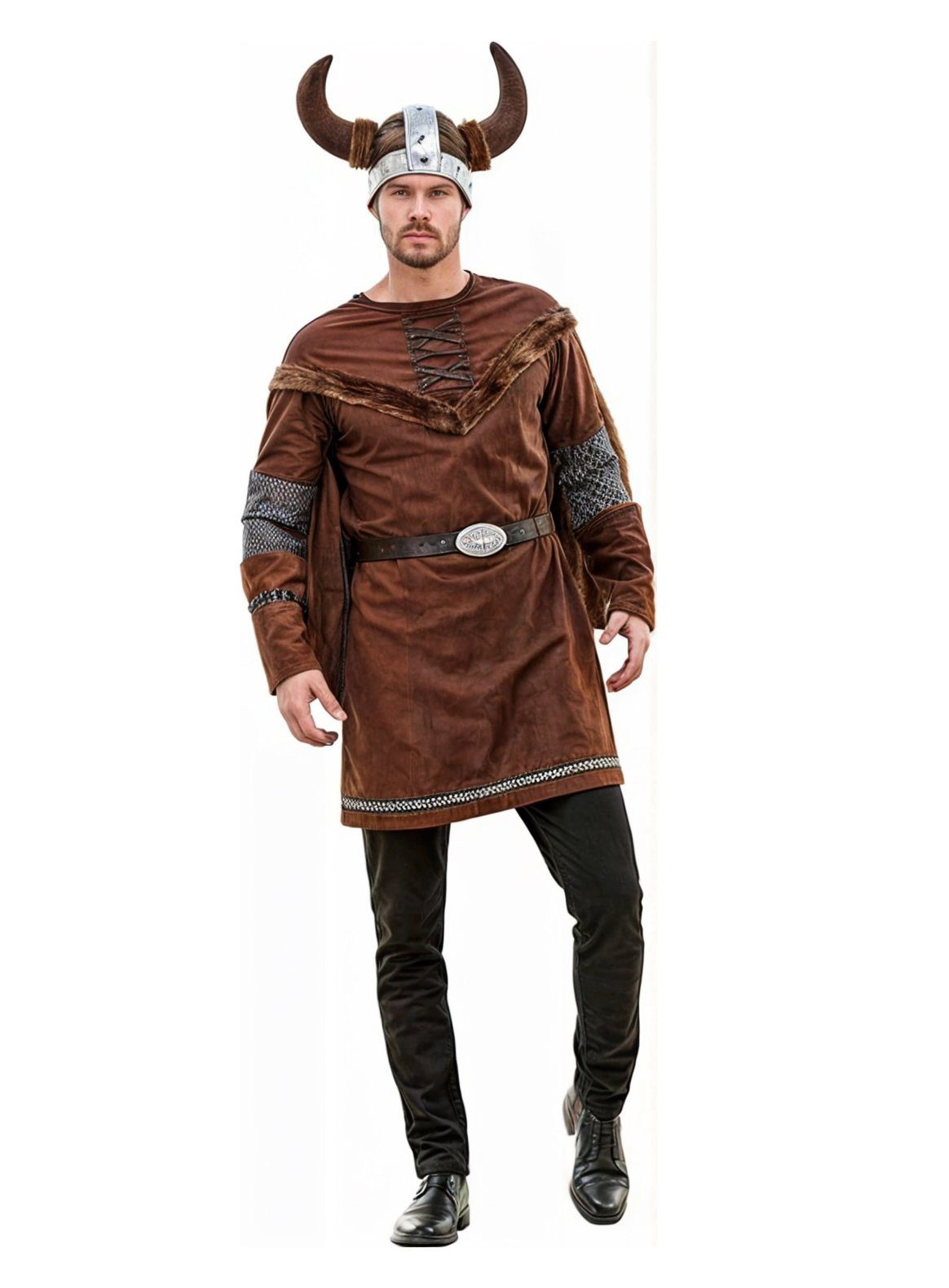 Smiffys Kostüm Gehörnter Wikinger Kostüm, Damit fühlt sich der Barbar 'wie King'!