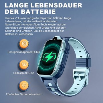 Powerwill Kinder Smartwatch, mit GPS und Telefonfunktionen 4G Smartwatch Smartwatch, Kinderuhr mit Videoanruffunktion Wasserdicht, Geeignet für Jungen und Mädchen, Schüler 4G-Netzwerk