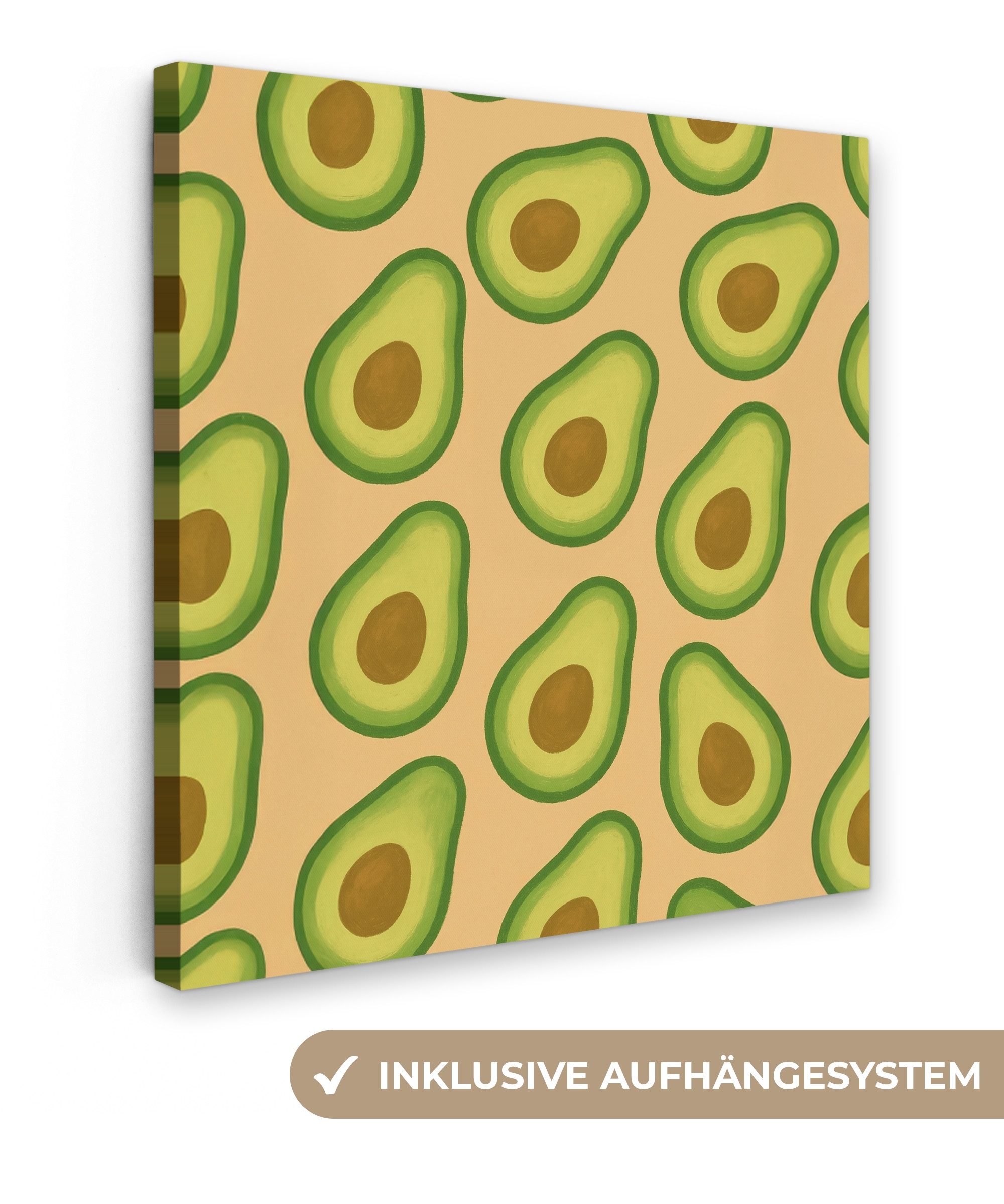 OneMillionCanvasses® Leinwandbild Avocado - Muster - günstig online kaufen