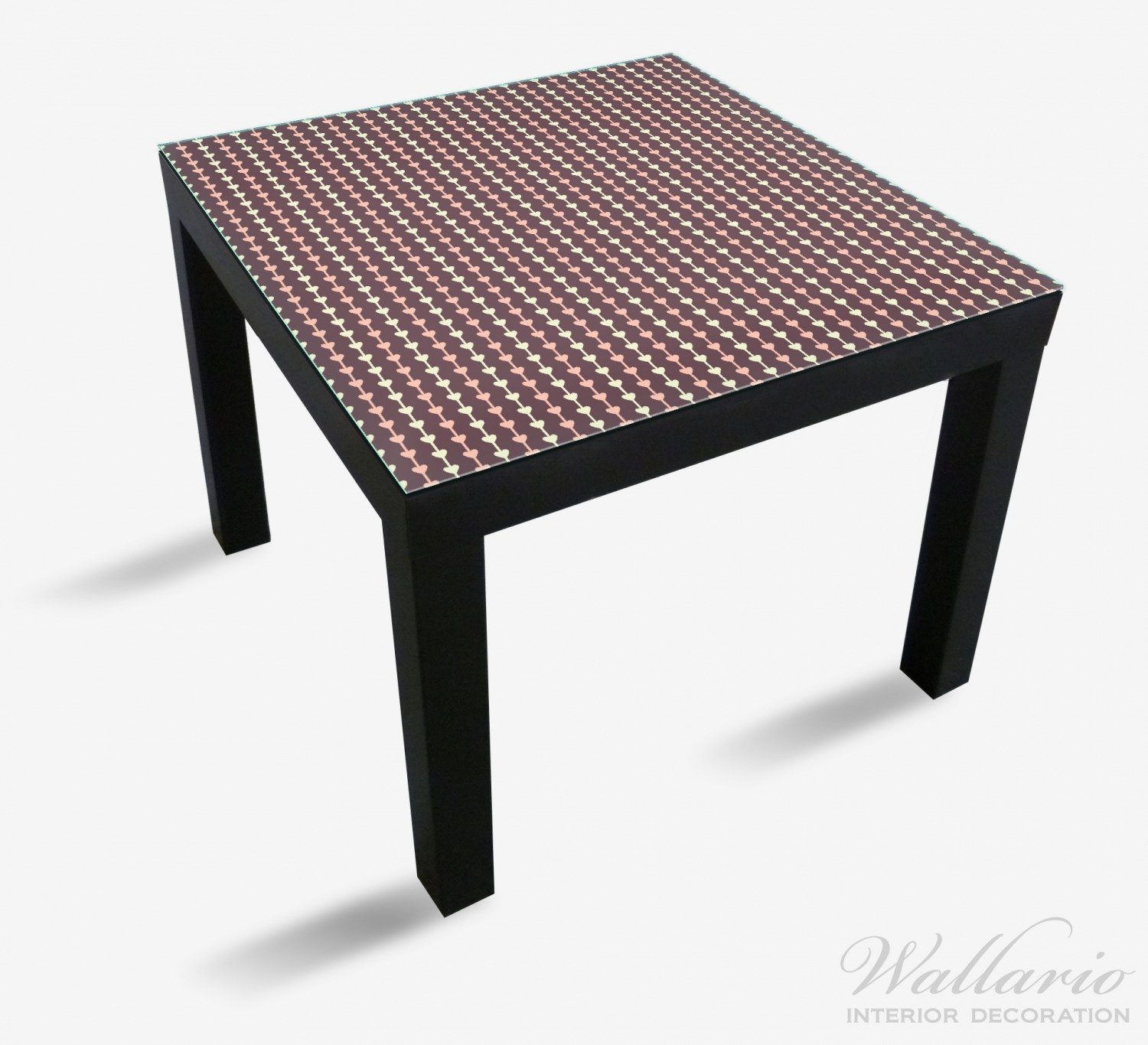 für Lack Ikea in Muster geeignet Tisch und und rosa Wallario beig Glied Tischplatte St), in Reih (1 Herzen