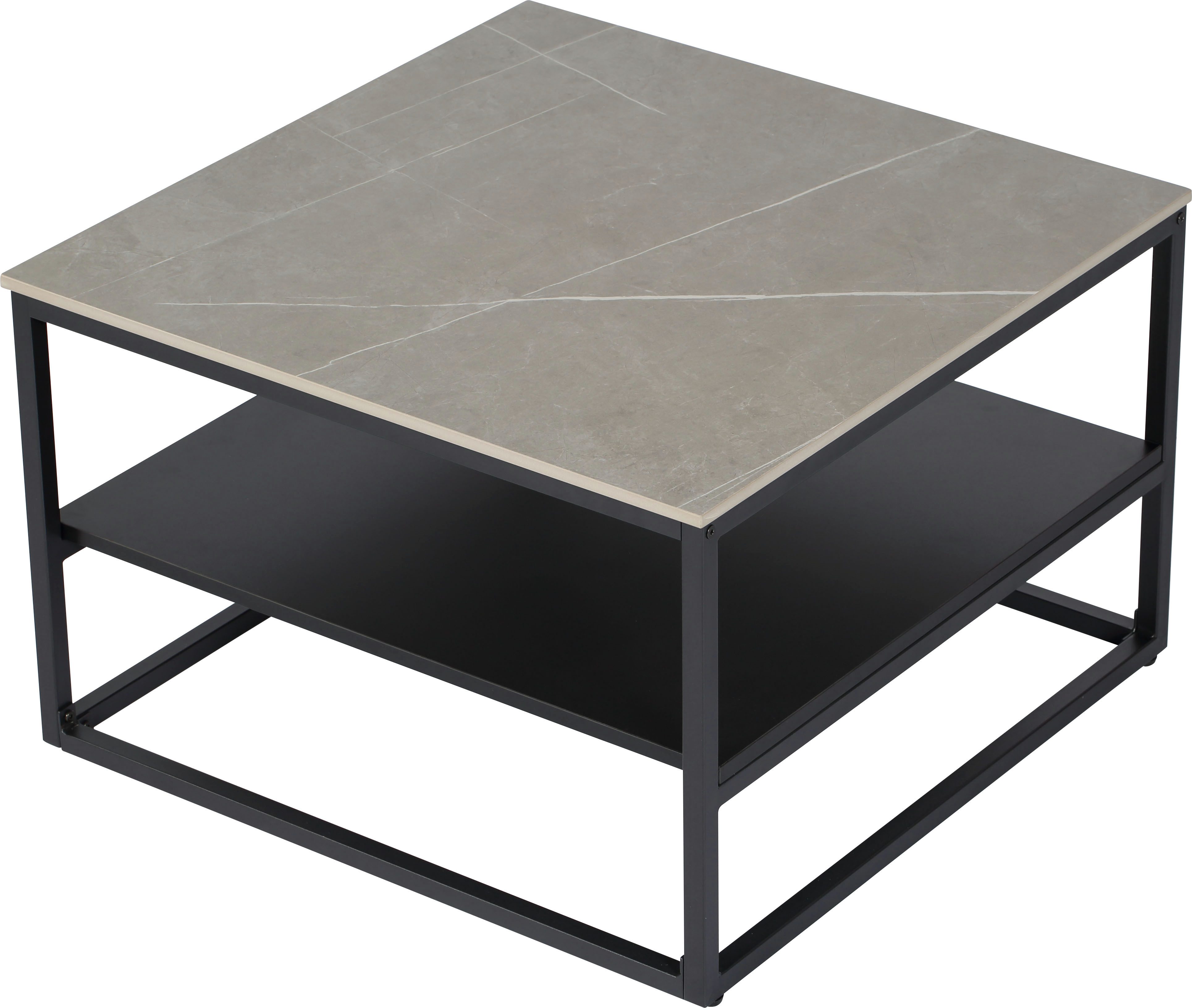 HELA Couchtisch HUGO (1-St), Couchtisch; quadratisch; Sintered Stone; Ablageboden