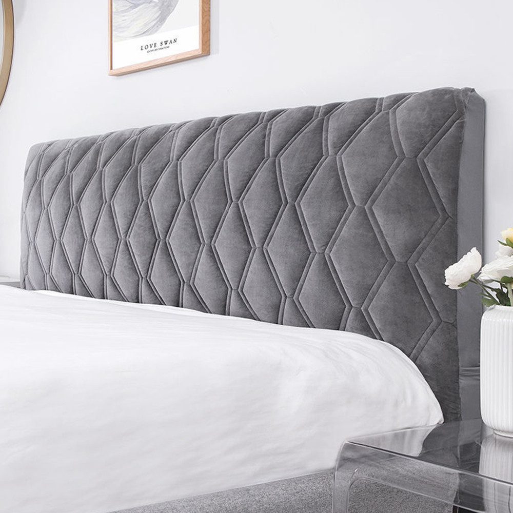 TUWENA Betthusse Bettkopfteil Hussen mit Taschen, Dehnbare Bett Kopfteil Bezug, Staubdichte Kopfteilbezug, Verdickt All-Inclusive Kopfteil Husse