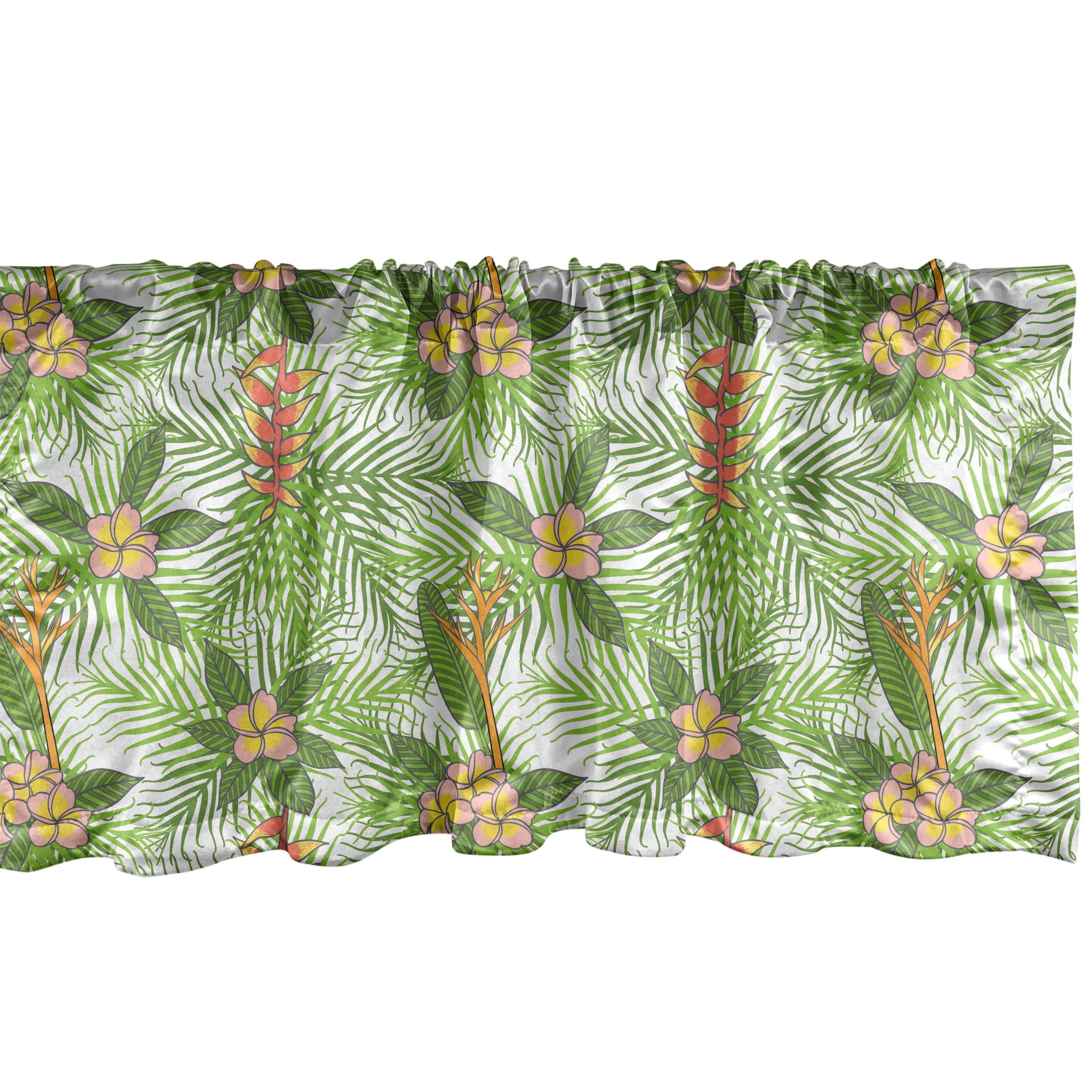 Scheibengardine Vorhang Volant für Küche Tropische mit Microfaser, Frühling Abakuhaus, Stangentasche, Dekor Schlafzimmer Pastell-Blumen-Kunst