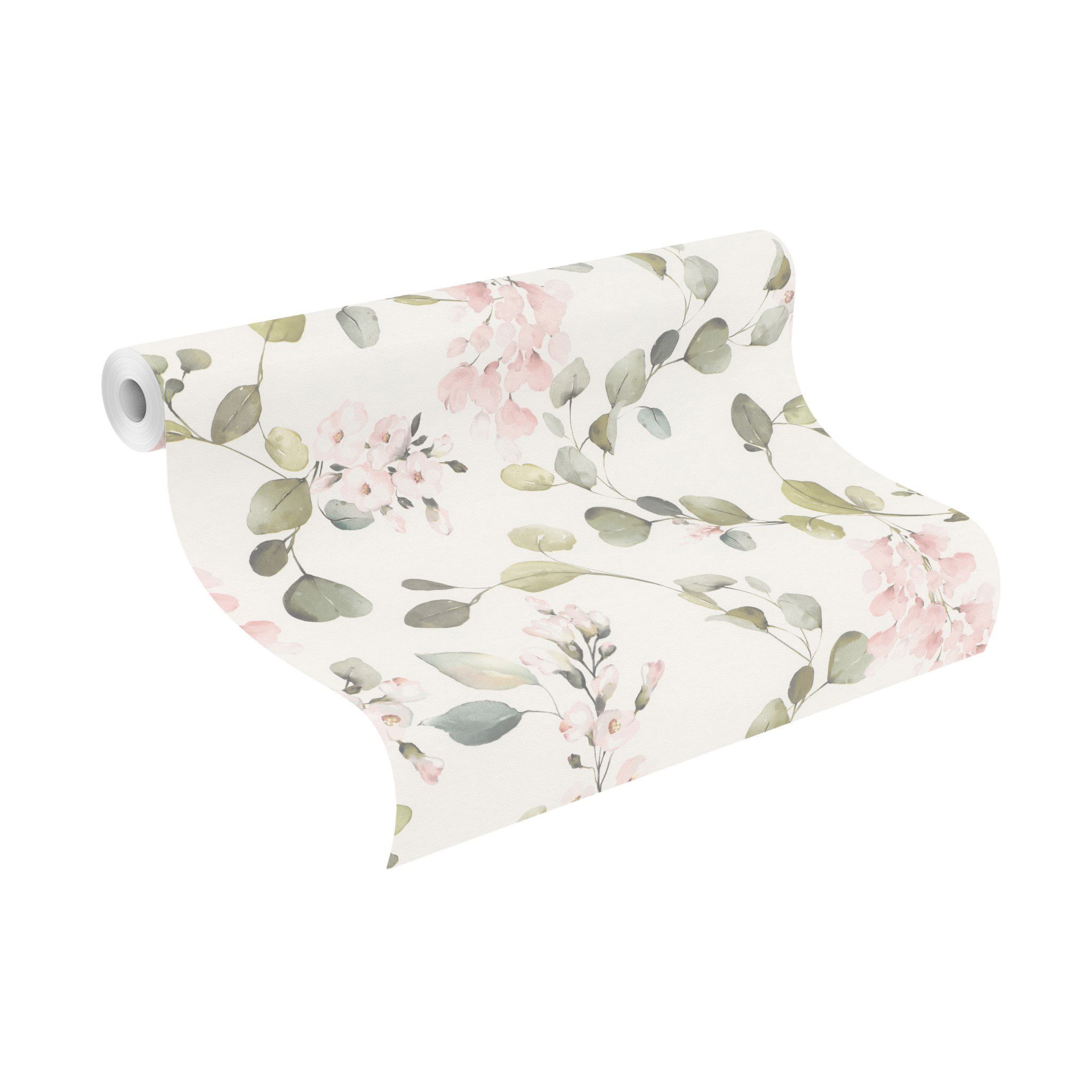 Rasch Papiertapete mit Blüten, glatt, Motiv, günstig online kaufen