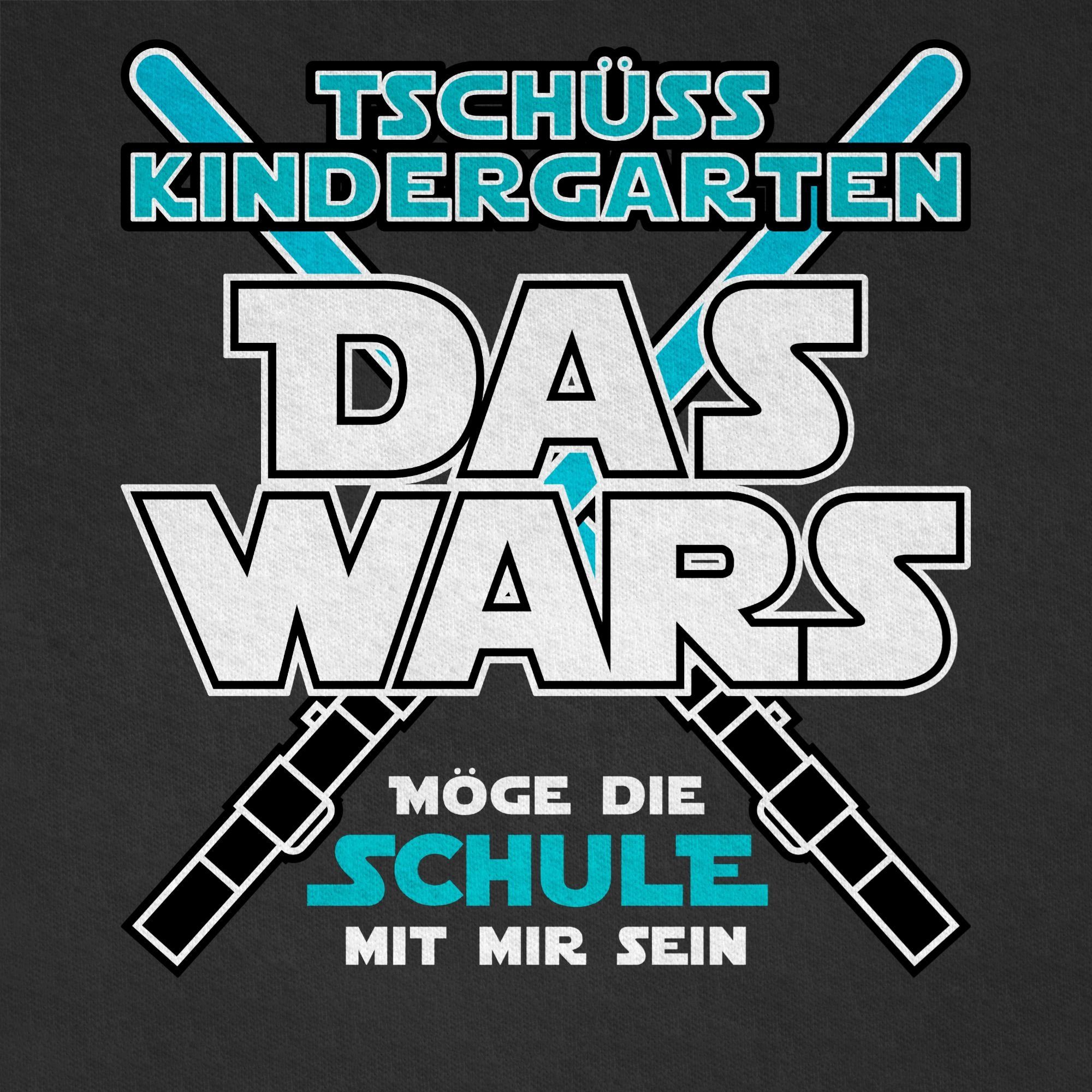Tschüss Schulanfang Schwarz Kita Shirtracer Wars Kindergarten Geschenke Das Junge Einschulung T-Shirt 01