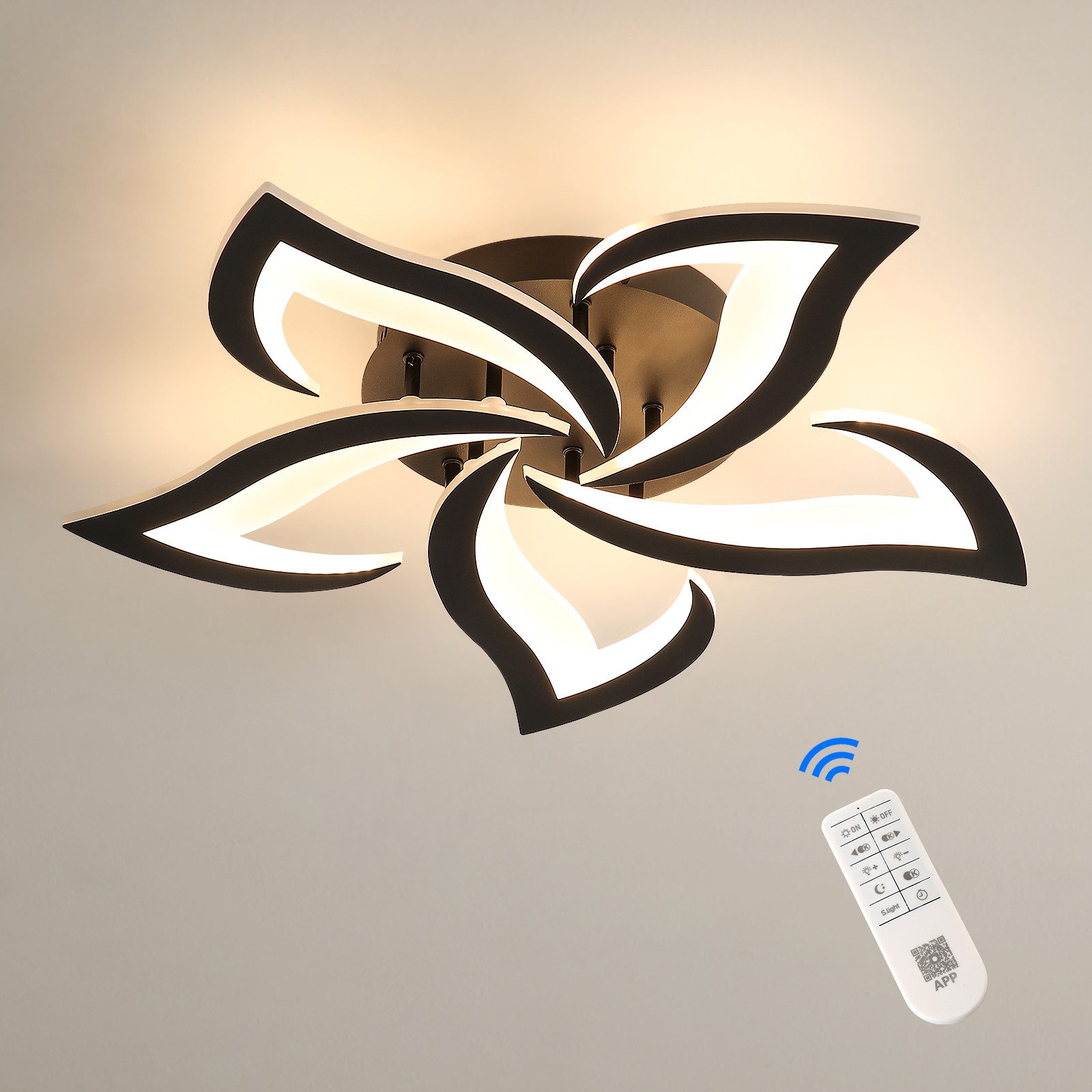 Goeco LED Deckenleuchte Acryl Dekolampe, Schwalbenschwanzlampe, fernbedienb günstig online kaufen