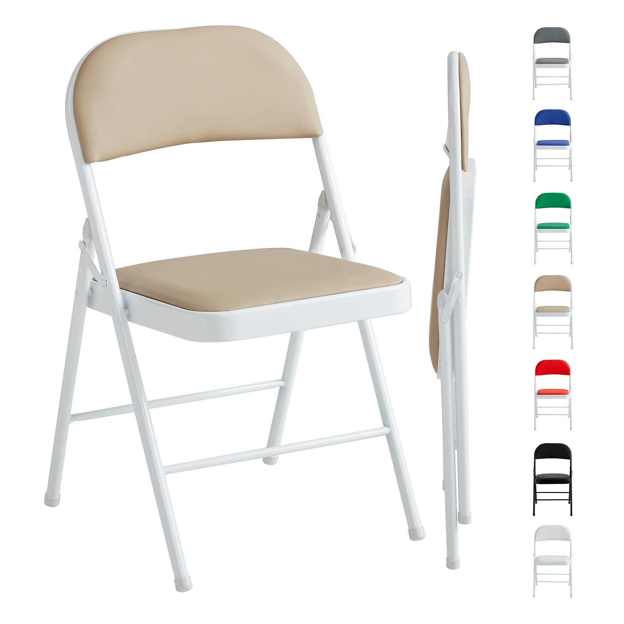 MCC direct Klappstuhl Kunstleder Klappstuhl gepolstert im 1er, 2er, 4er und 6er Set (1 St)