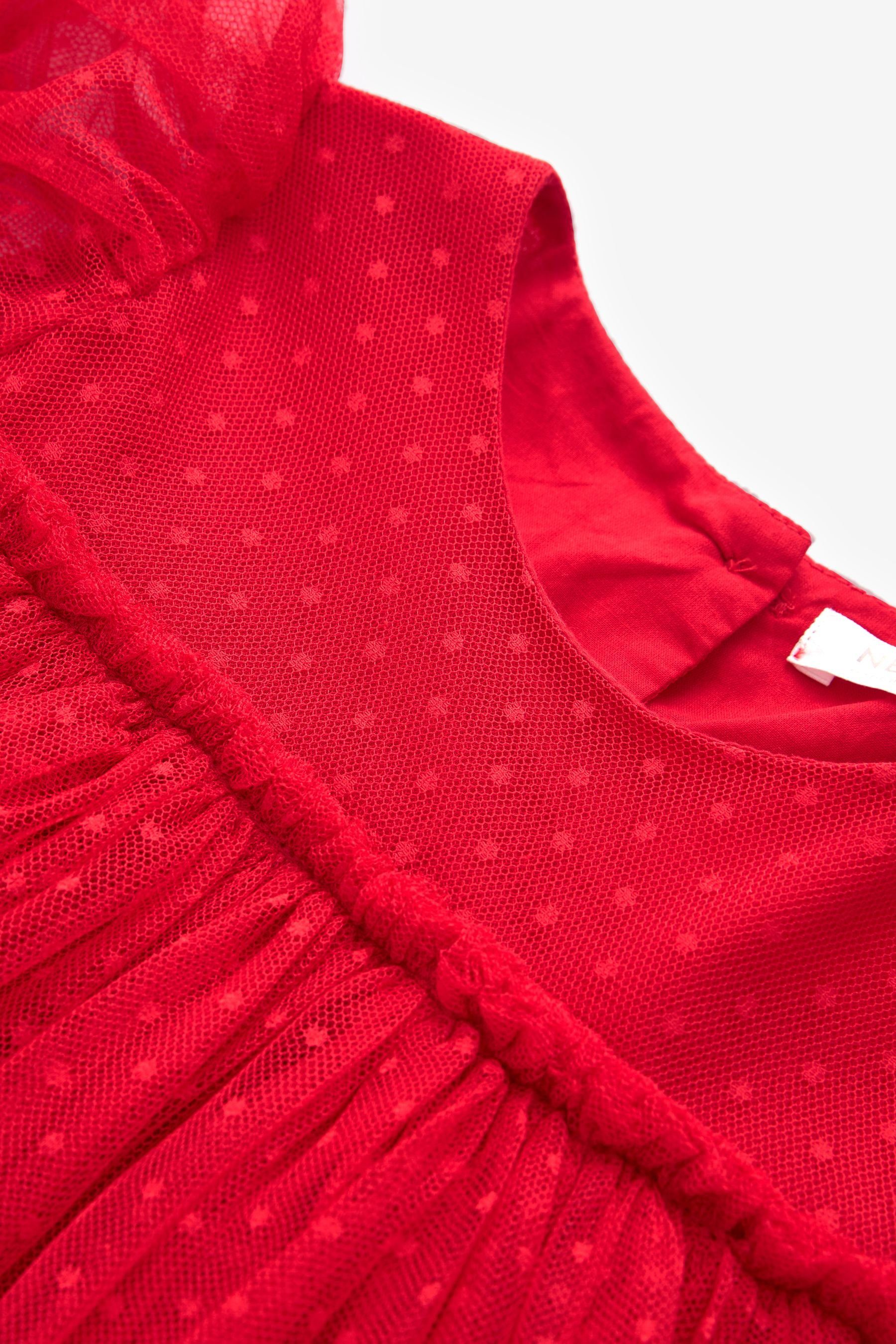 Red (1-tlg) Mesh-Detail mit Kleid Next Partykleid