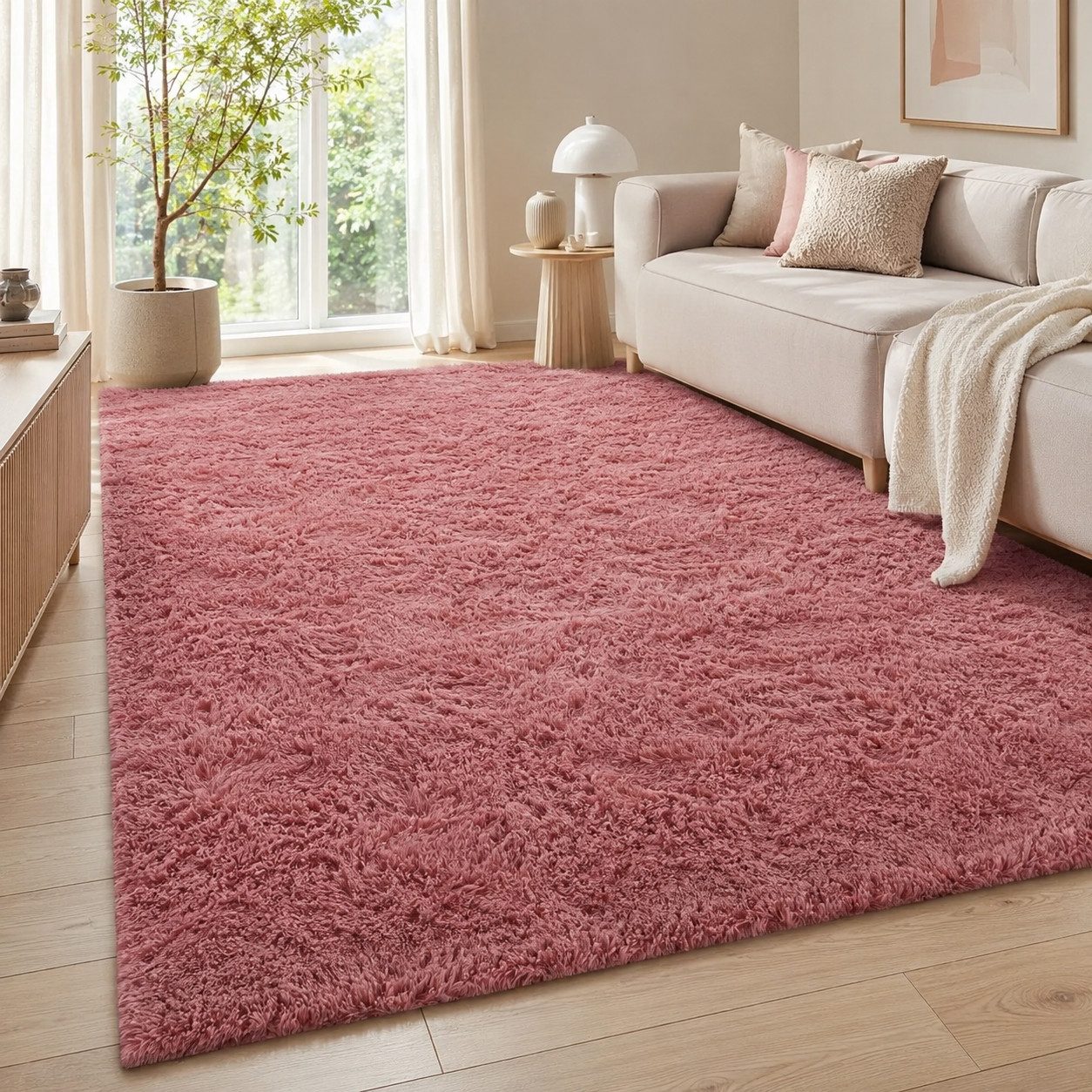 Lochas Hochflor-Teppich Hochflor-Teppich weich & kuschelig für Wohnzimmer und Schlafzimmer