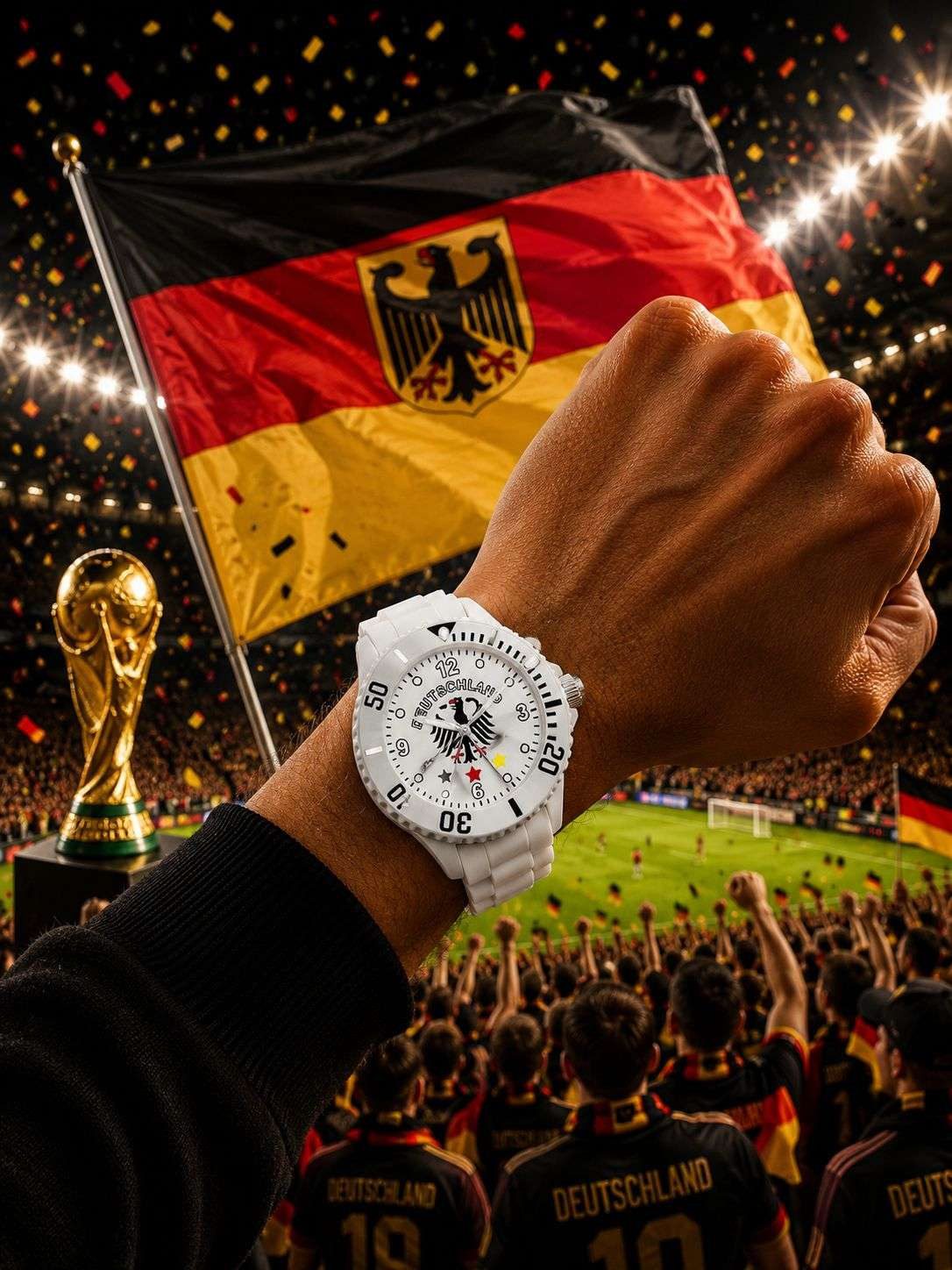 Taffstyle Quarzuhr Fußball WM Fan Armbanduhr Länderflaggen Silikonuhr Quarz Unisex, (Sportliche Fußballuhr mit Länderflaggen und flexiblem Silikonarmband), ideal auch als Geschenk