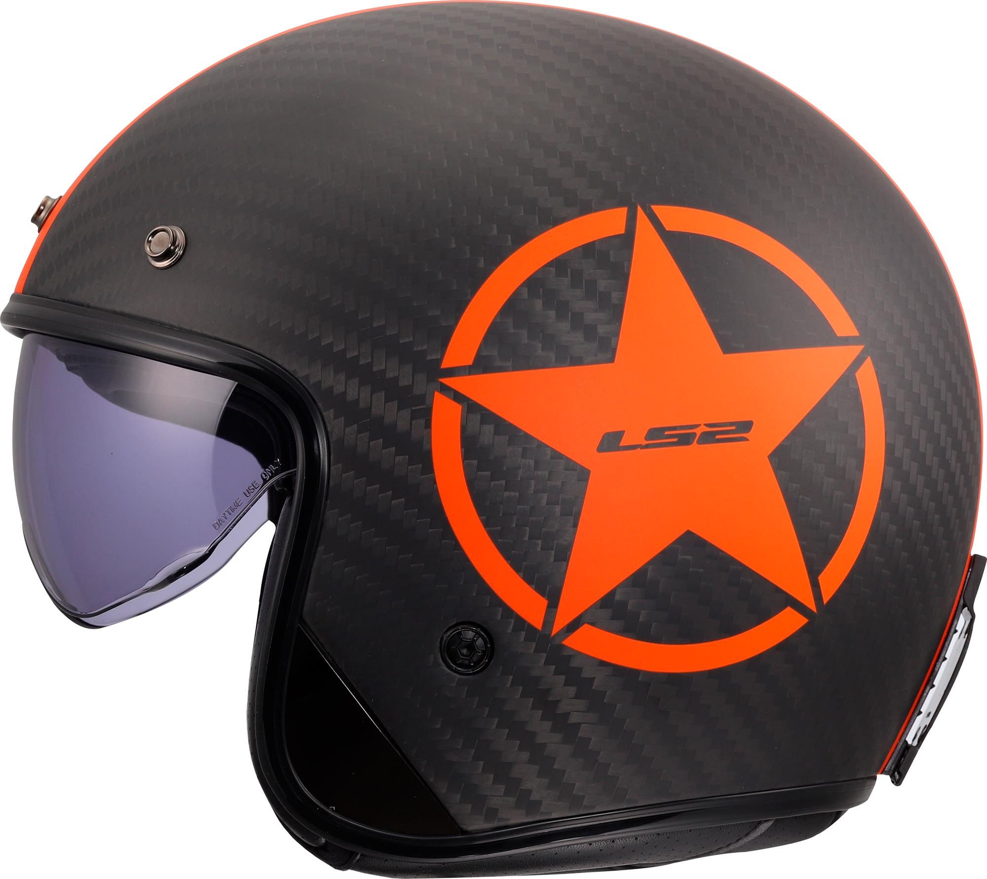 LS2 Motorradhelm OF601 Bob II Carbon Star Jethelm, Atmungsaktiv, ECE 22.06