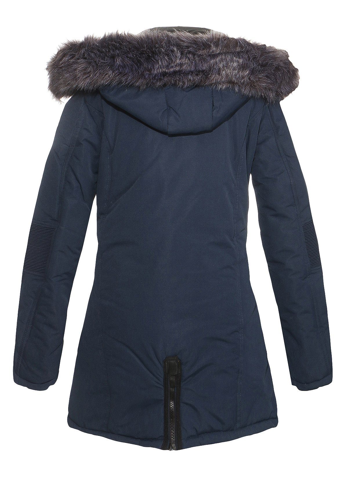 Jacke abnehmbare dicke Geographical warme Winterjacke Damen Norway Navy Coraly Kapuze, und