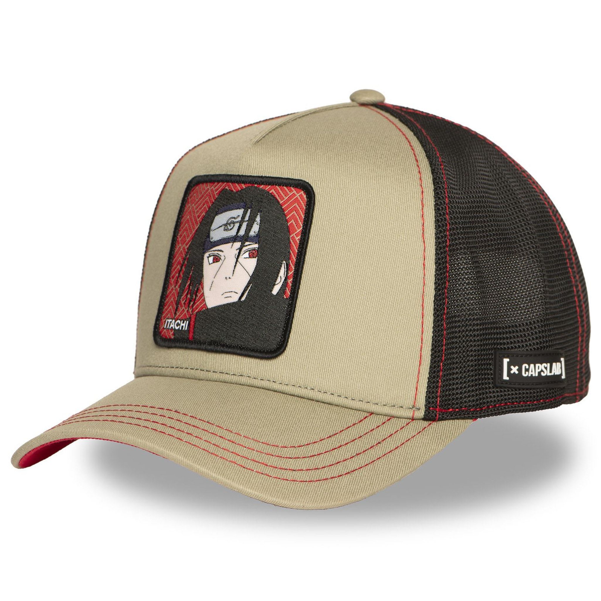 Capslab Trucker Cap CAPSLAB Trucker Cap - PREMIUM NARUTO ITACHI Khaki/Black (Basecap, Basecap, Meshcap, Trucker Kappe)