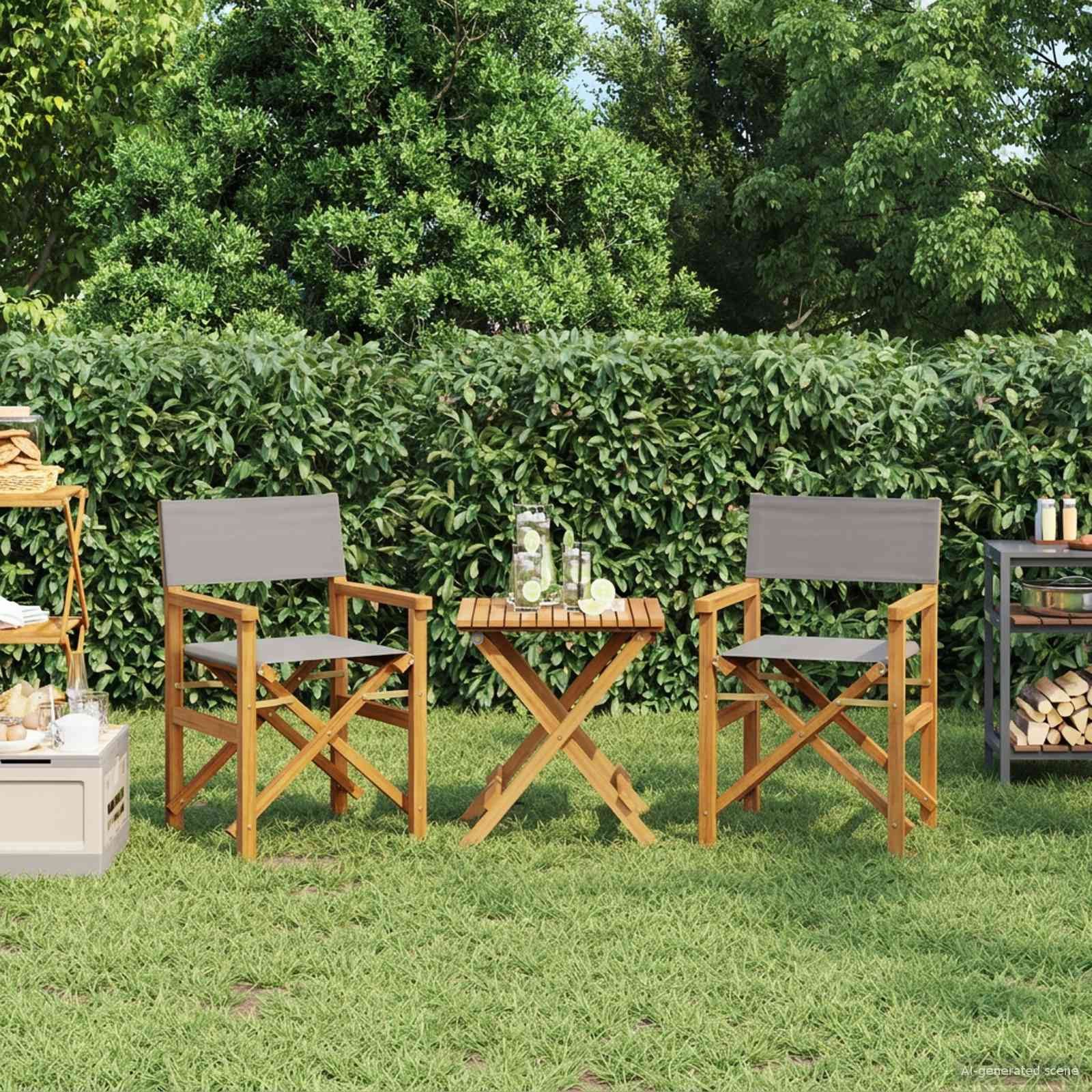 vidaXL Gartenstuhl Esszimmerstuhl Braun und Hellgrau 56 x 54 x 87 cm (1 St)