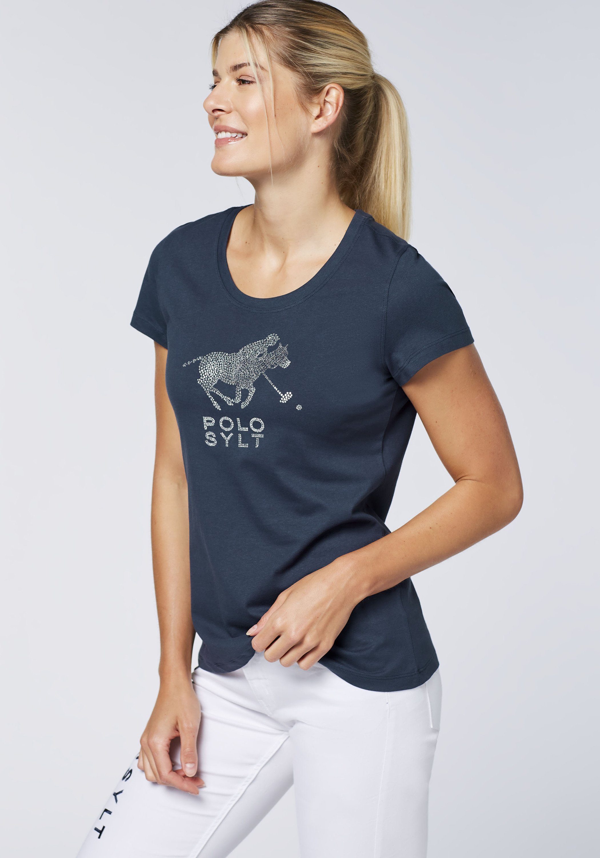 Polo Sylt T-Shirt Eclipse Total mit Strasssteinen edlen 19-4010