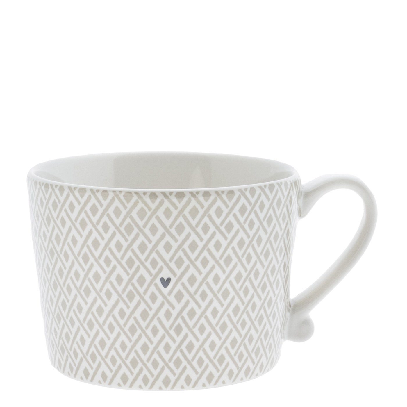 Collections Check Tasse mit handbemalt (RJ/CUP Tasse weiß Keramik BT), Henkel Bastion Keramik, Little titane 112