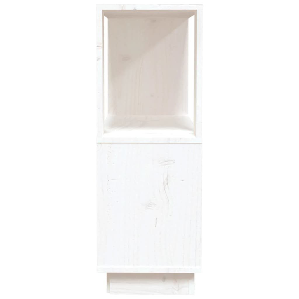vidaXL Bücherregal Bücherregal/Raumteiler cm Massivholz 1-tlg. Weiß Kiefer, 80x25x70