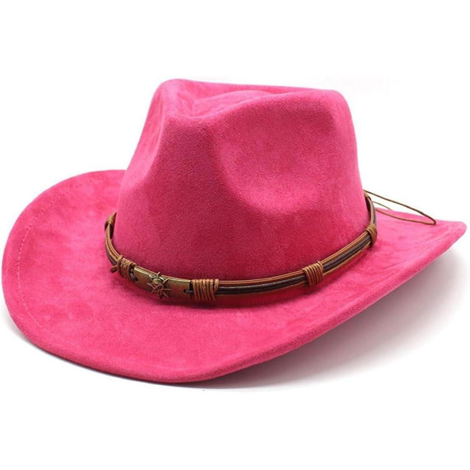 LuxusKollektion Cowboyhut Cowboyhut Westernhut Wildleder Damen Herren Einheitsgröße-M Rosa rot