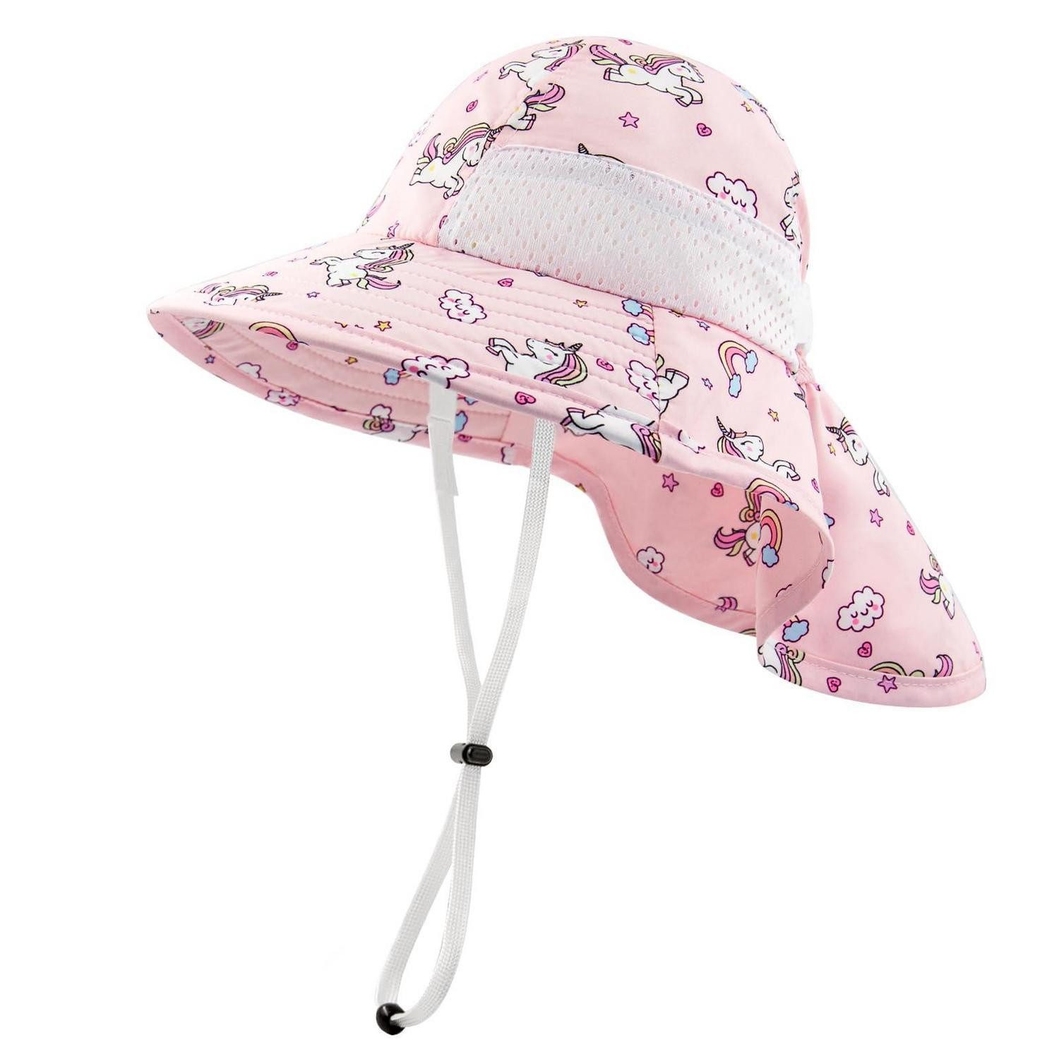 LuxusKollektion Sonnenhut Sonnenhut Baby Mädchen Jungen Eimerhut 6-24 Monate C-Rosa Einhorn