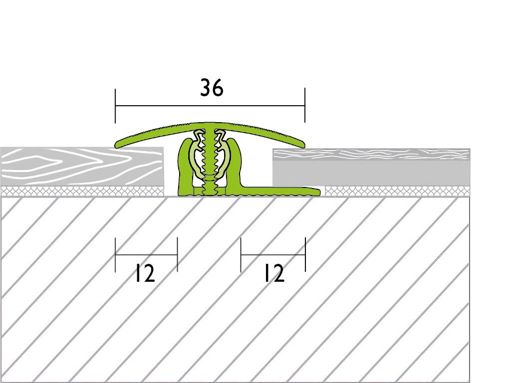 PRO Line Übergangsprofil Übergangsprofil PROVARIOclip Universal Aluminium eloxiert Silber