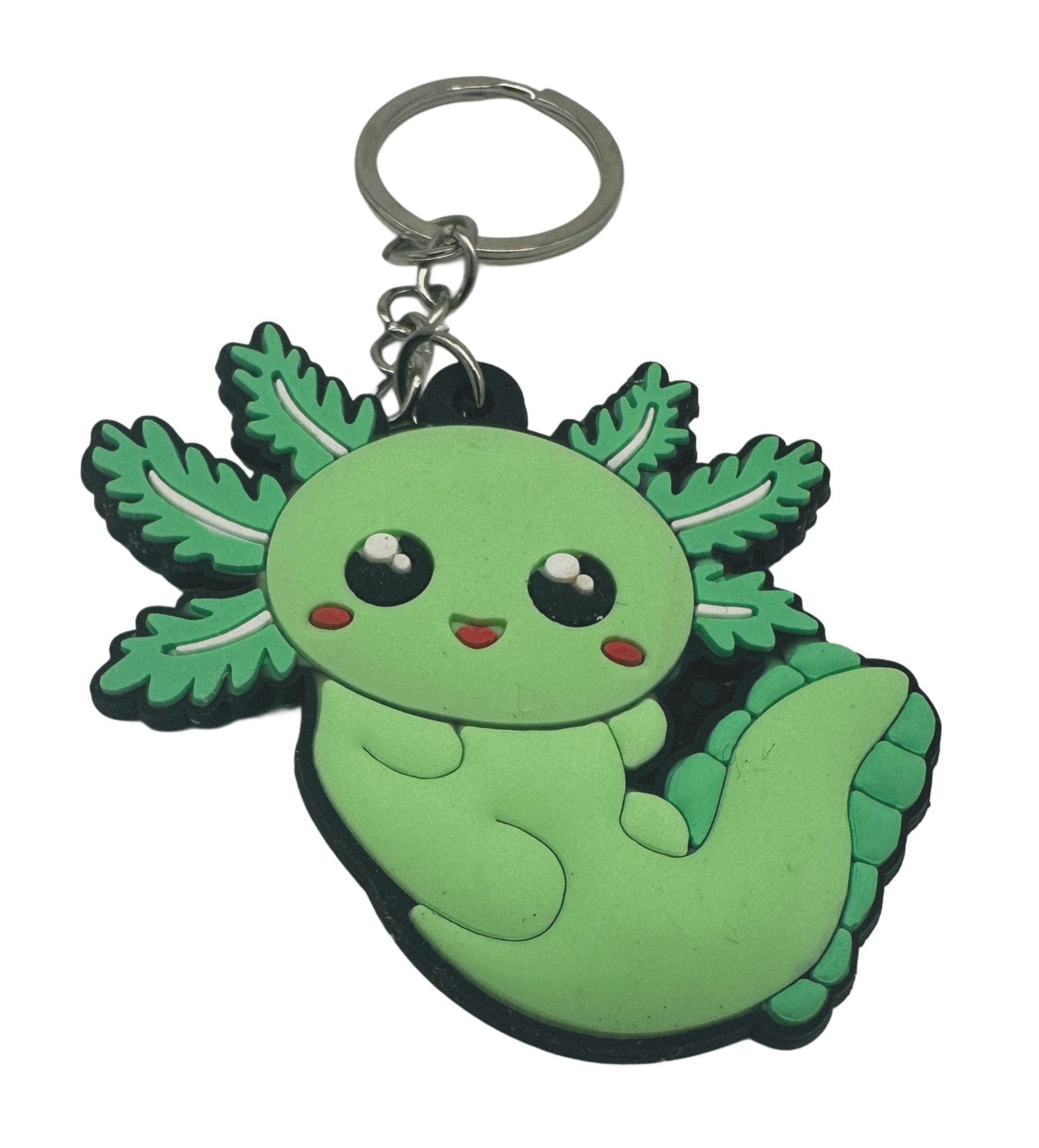 Kawaii Schlüsselanhänger Schlüsselanhänger Kawaii Kuties 6 cm Axolotl grün (1-tlg), Schlüsselanhänger Haustierschlüsselanhänger Geschenk Hund Frau Herren
