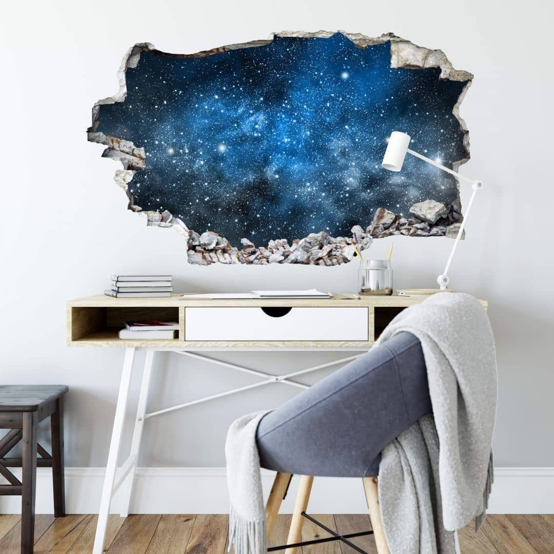 K&L Wall Art Wandtattoo 3D Wandtattoo Galaxie Aufkleber Nachthimmel Sterne Weltraum Wandsticker, Mauerdurchbruch Wandbild selbstklebend