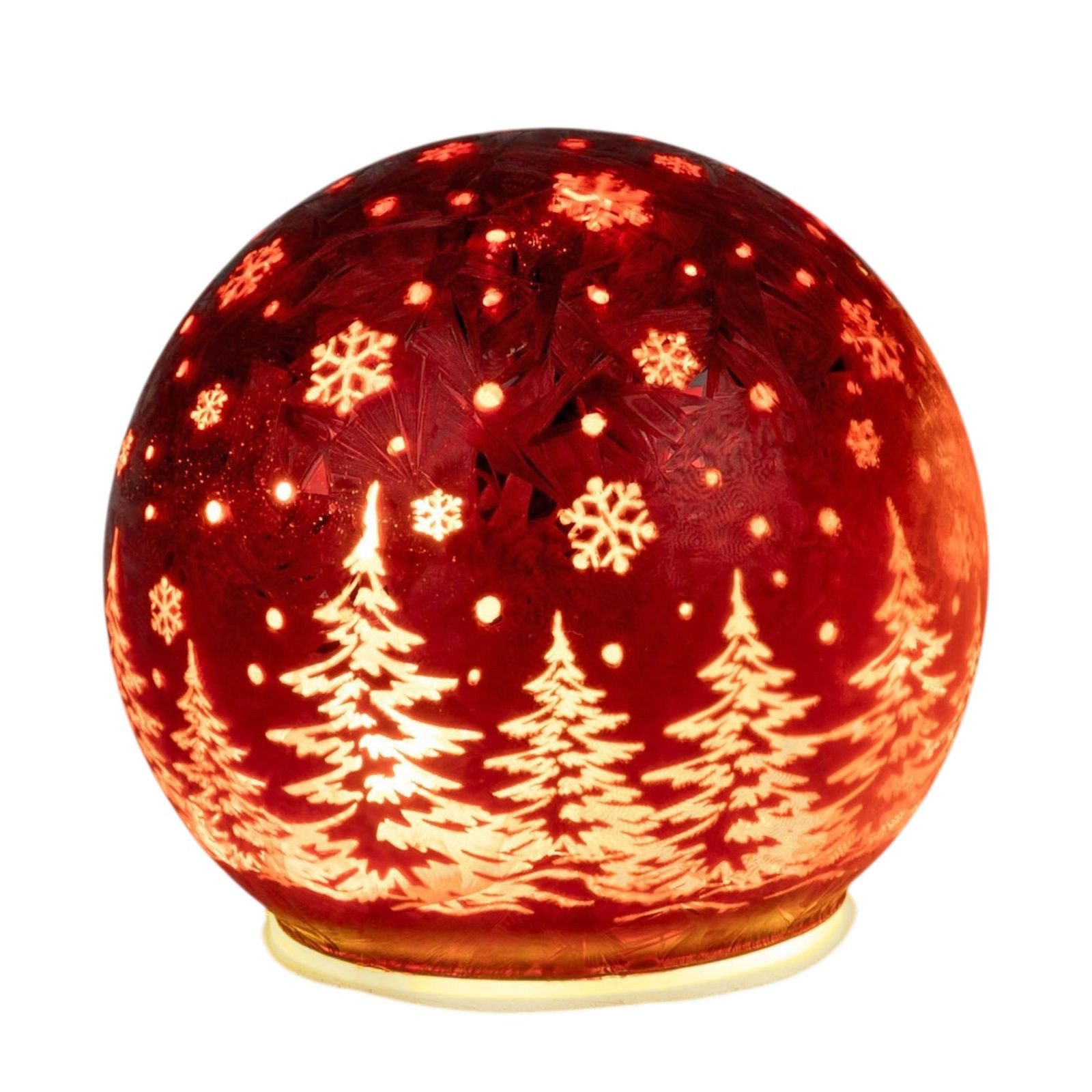 formano LED Dekolicht LED Deko Kugel Weihnachten Frosty Rot 10 cm Leuchtkugel Timer 6/18h, LED fest integriert