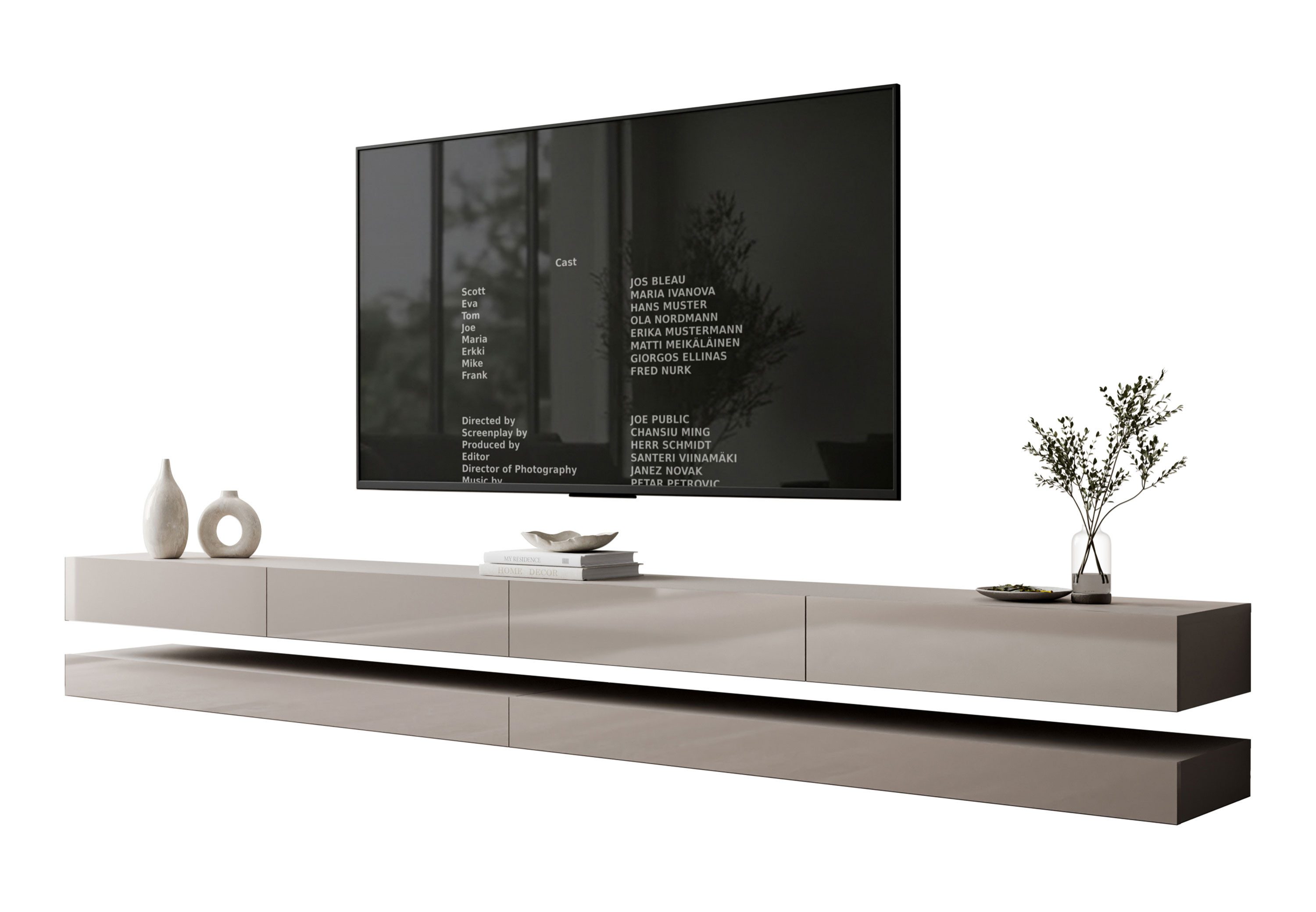 Lookway TV-Schrank SKY 280 cm mit LED-Beleuchtung (2x Tv-Schrank) 280x34x25 cm