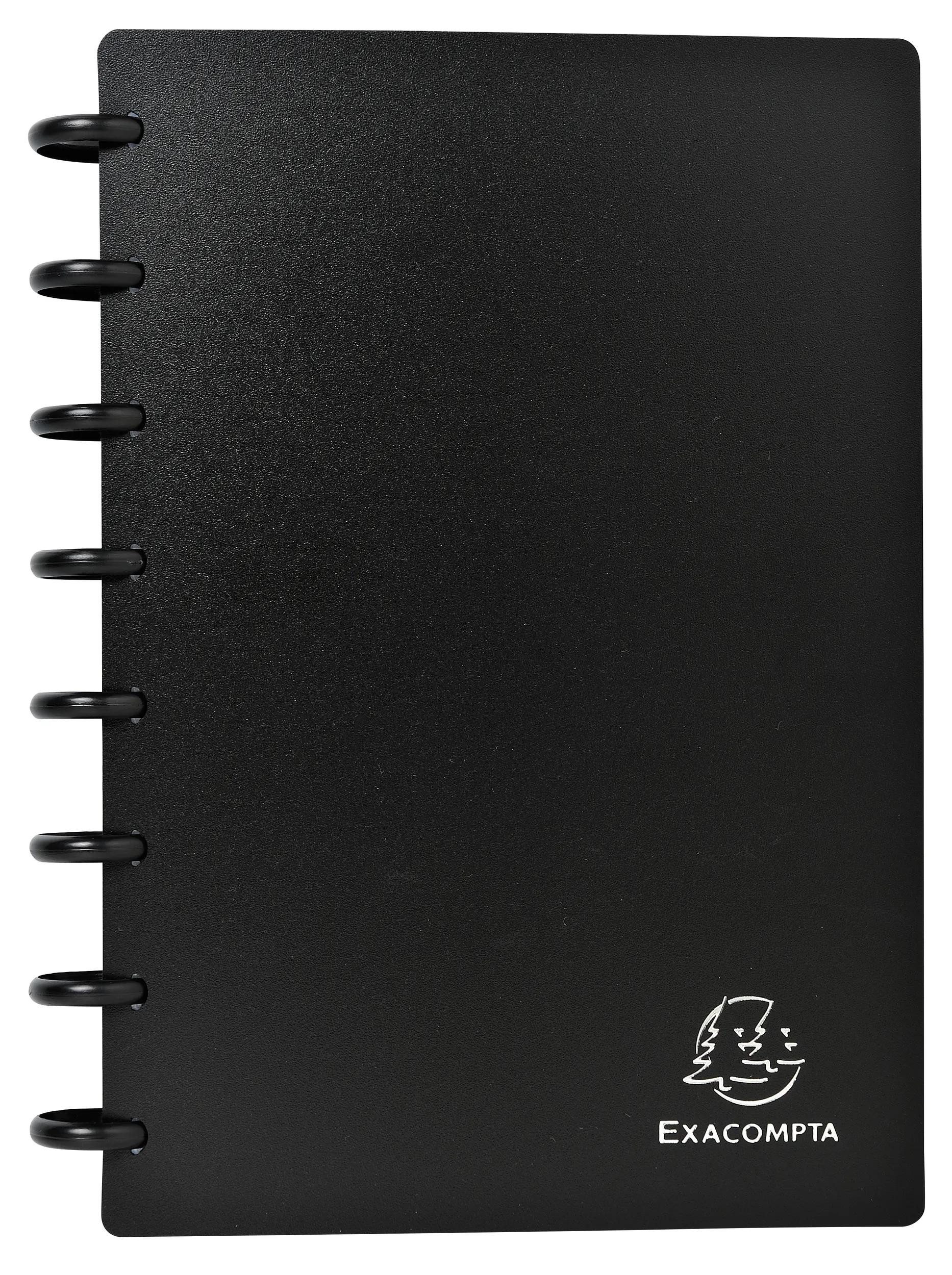 EXACOMPTA Визитные карточки 5x Визитные карточкиbuch + Ringen PP 800µ für 120 Karten, Schwarz, 75151E, Визитные карточки mit Spirale