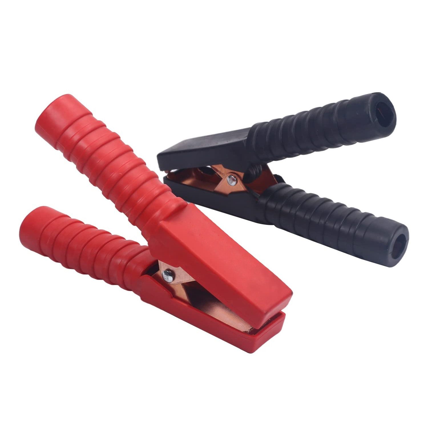 Bolwins Klemmen M60C Set 2x Batterie Krokodilklemmen Klemmen Clip Auto Starthilfekabel, (Klemmenset, 2-St., rot + schwarz), isolierte PVC-Griffe, Kupferzähne für hohe Leitfähigkeit