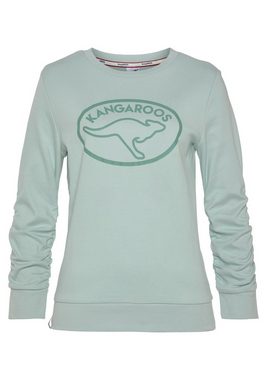KangaROOS Sweatshirt mit Raffung am Ärmel und Marken-Logo-Print - NEUE-KOLLEKTION