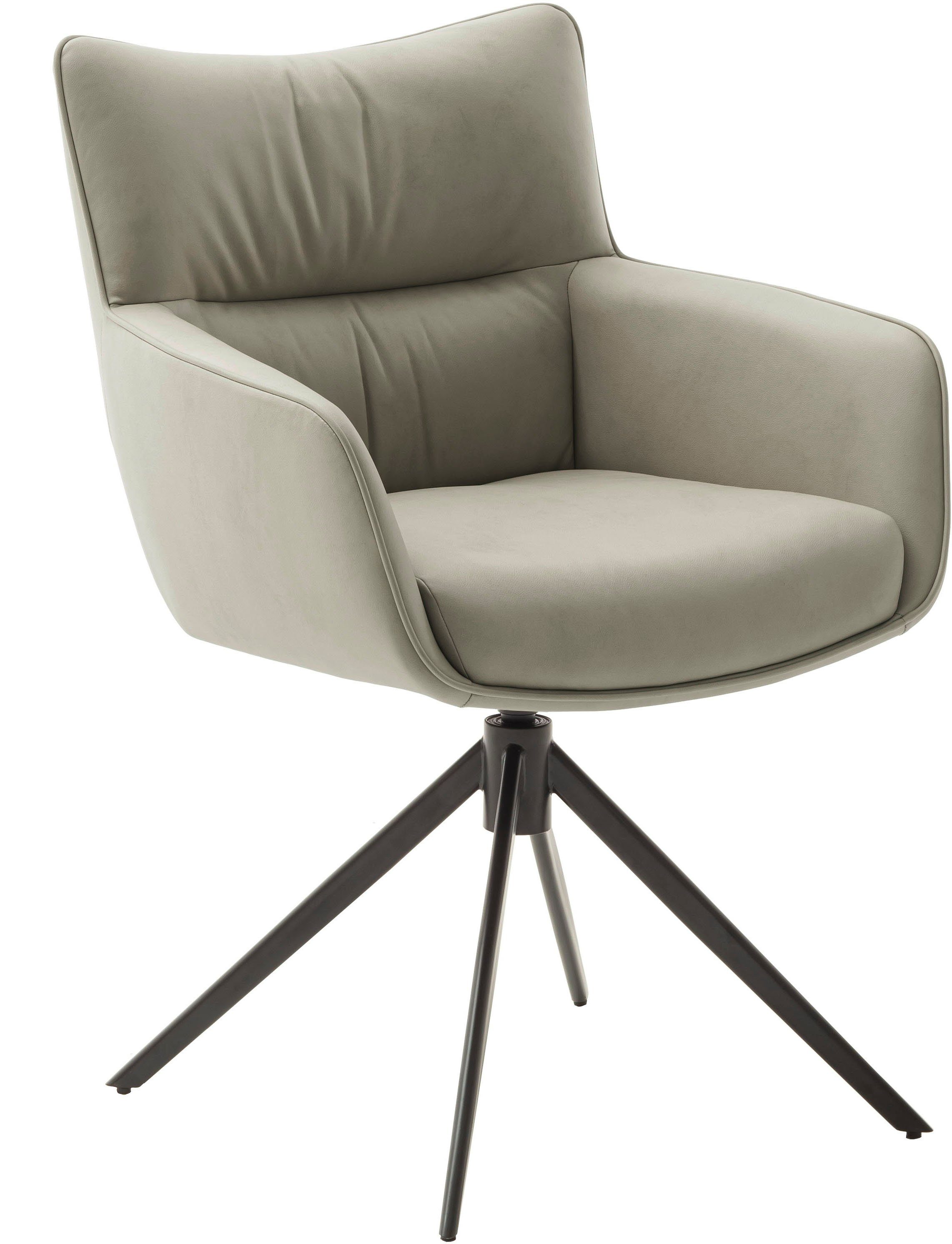 MCA furniture Esszimmerstuhl LIMONE creme | schwarz matt lackiert | creme