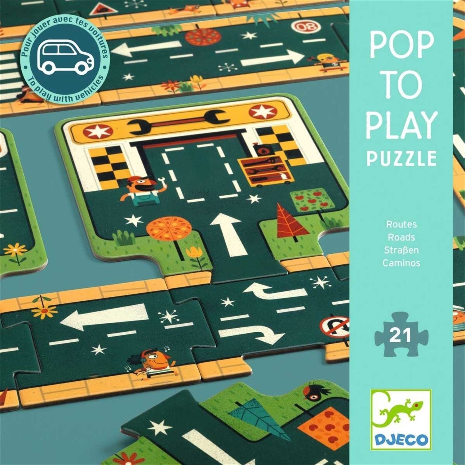 DJECO Spiel, DJ07162 Bodenpuzzle: Strassen