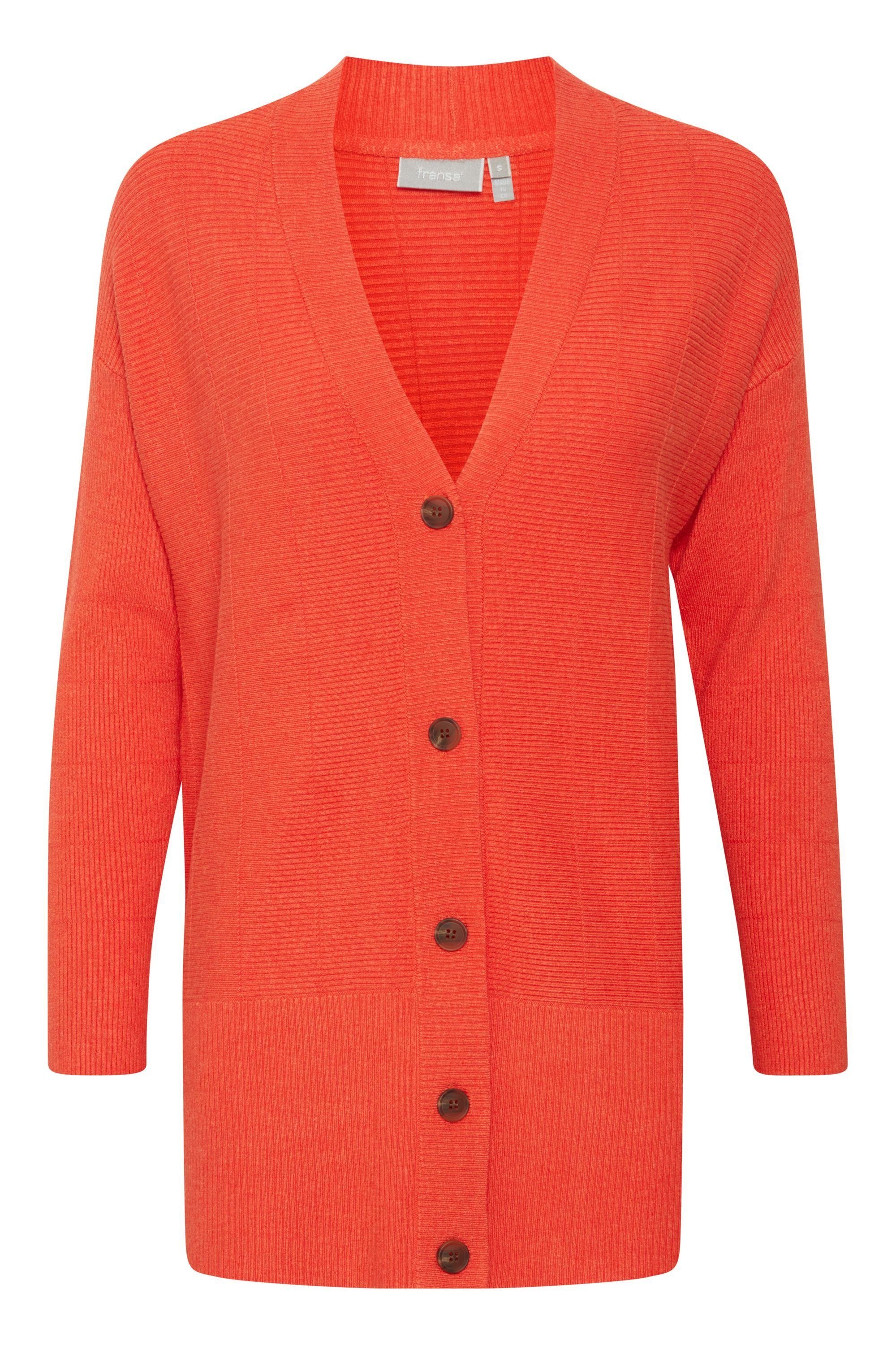 fransa Strickjacke Fransa 2 CAR Alert FRVISCA Melange Red