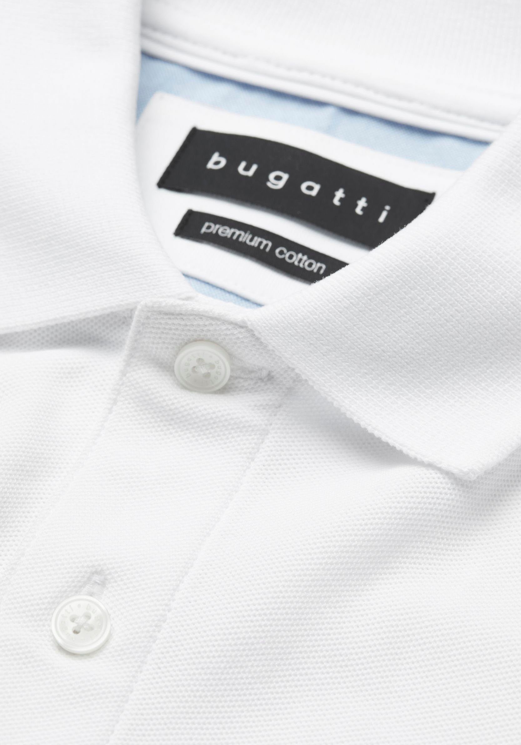 bugatti Poloshirt weiß mit Logostickerei
