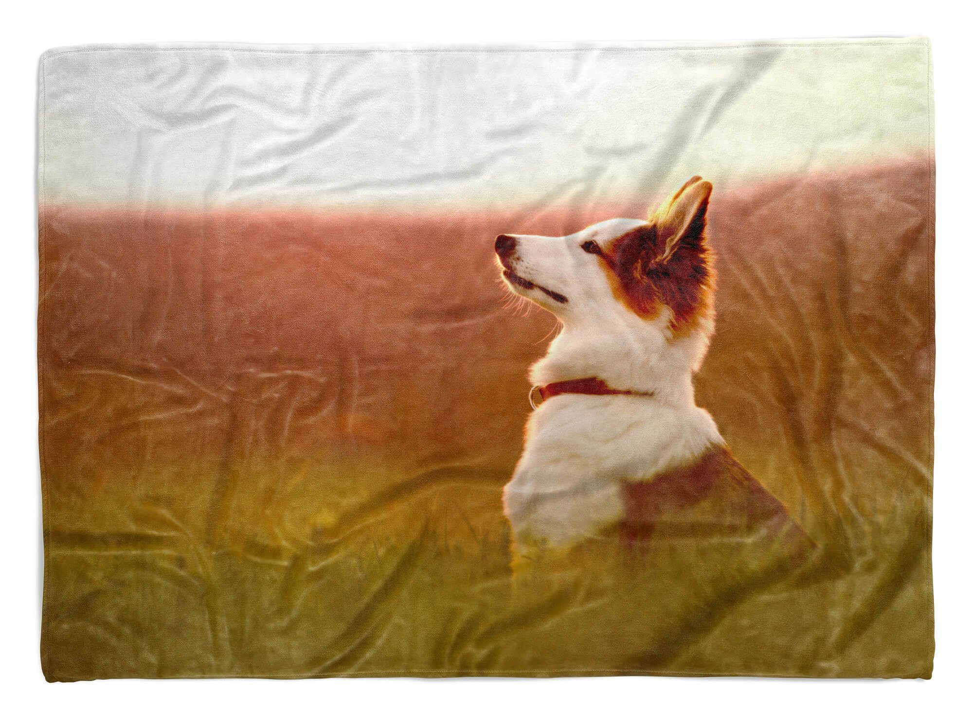 Handtücher Handtuch Strandhandtuch Saunatuch Kuscheldecke mit Tiermotiv Kleiner Hund, Baumwolle-Polyester-Mix (1-St), Handtuch