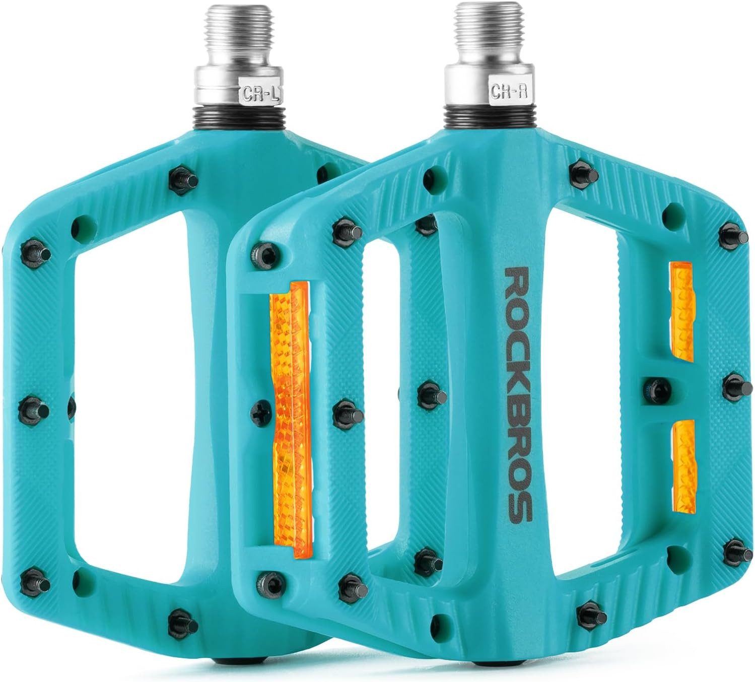 ROCKBROS Fahrradpedale Flache rutschfeste Nylon-Fahrradpedale für MTB E-Bike mit Reflektor