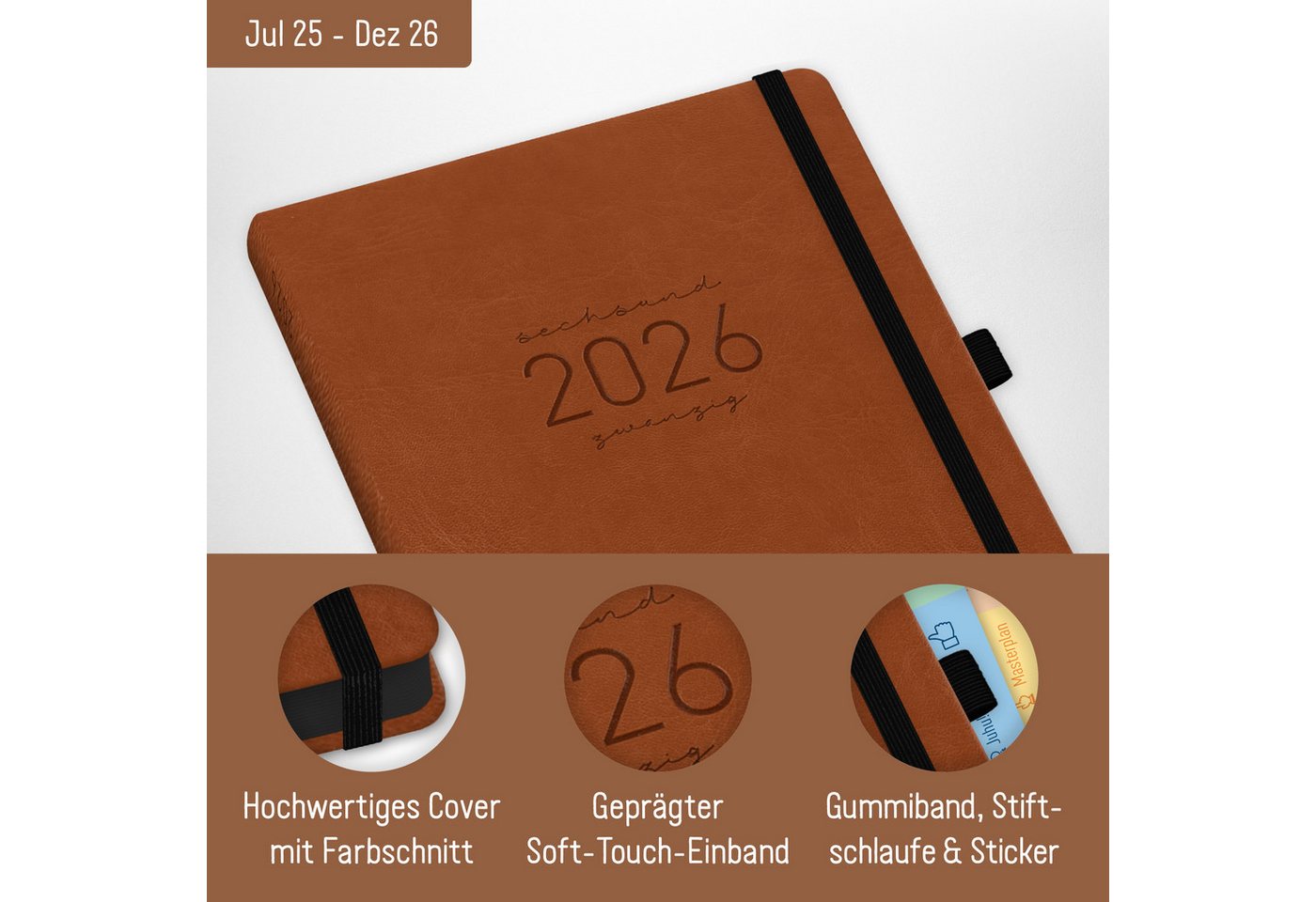 Thumbnail - Häfft Terminplaner Chäff-Timer Deluxe 2025/2026 / A5 / 18 Monate, Soft-Touch-Einband