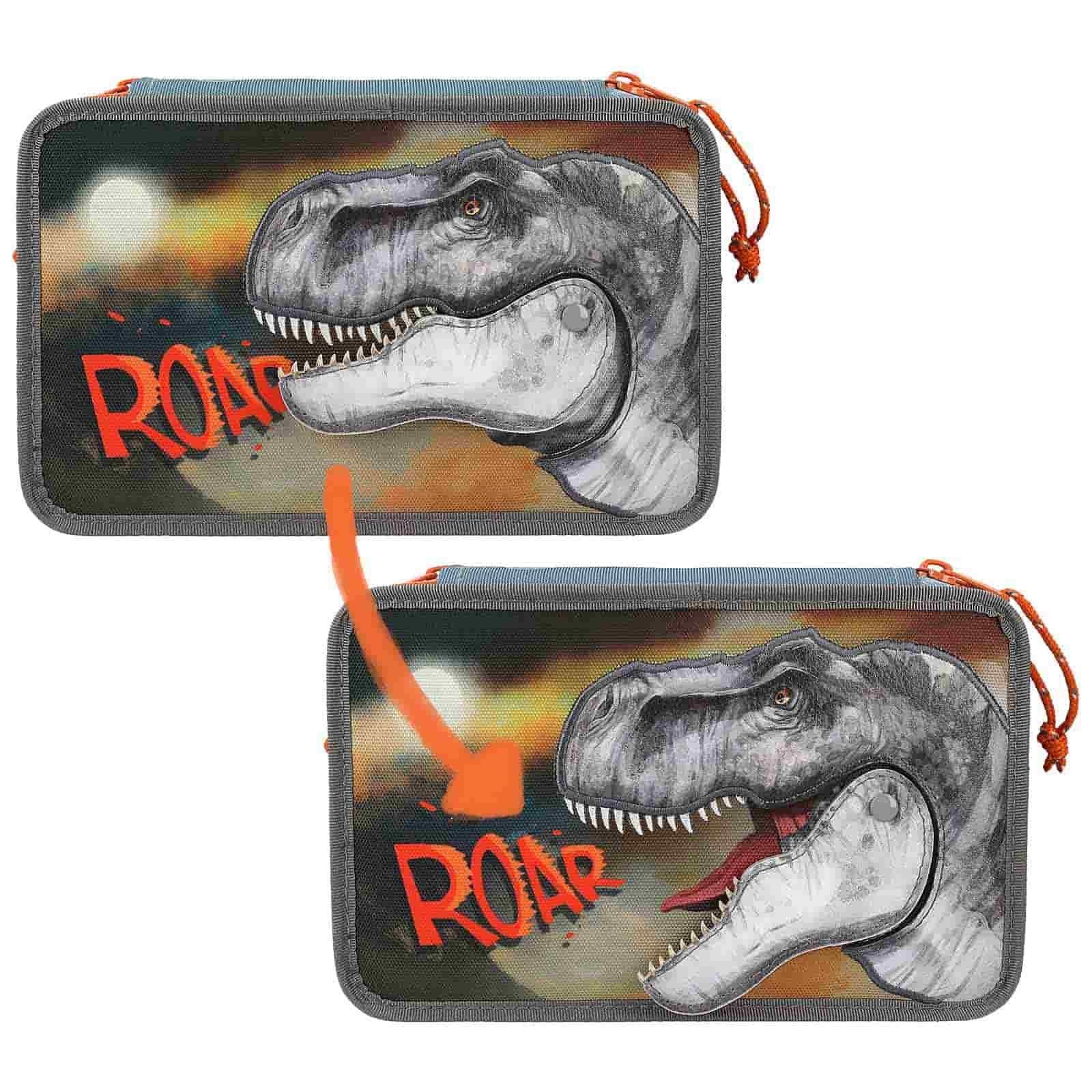 Depesche Federmäppchen Dino World 3-Fach Federtasche Roar 20 x 13 cm, (1-tlg)