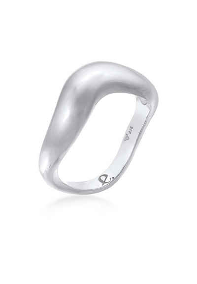 Elli Premium Fingerring Organic Wellen Trend 925 Silber