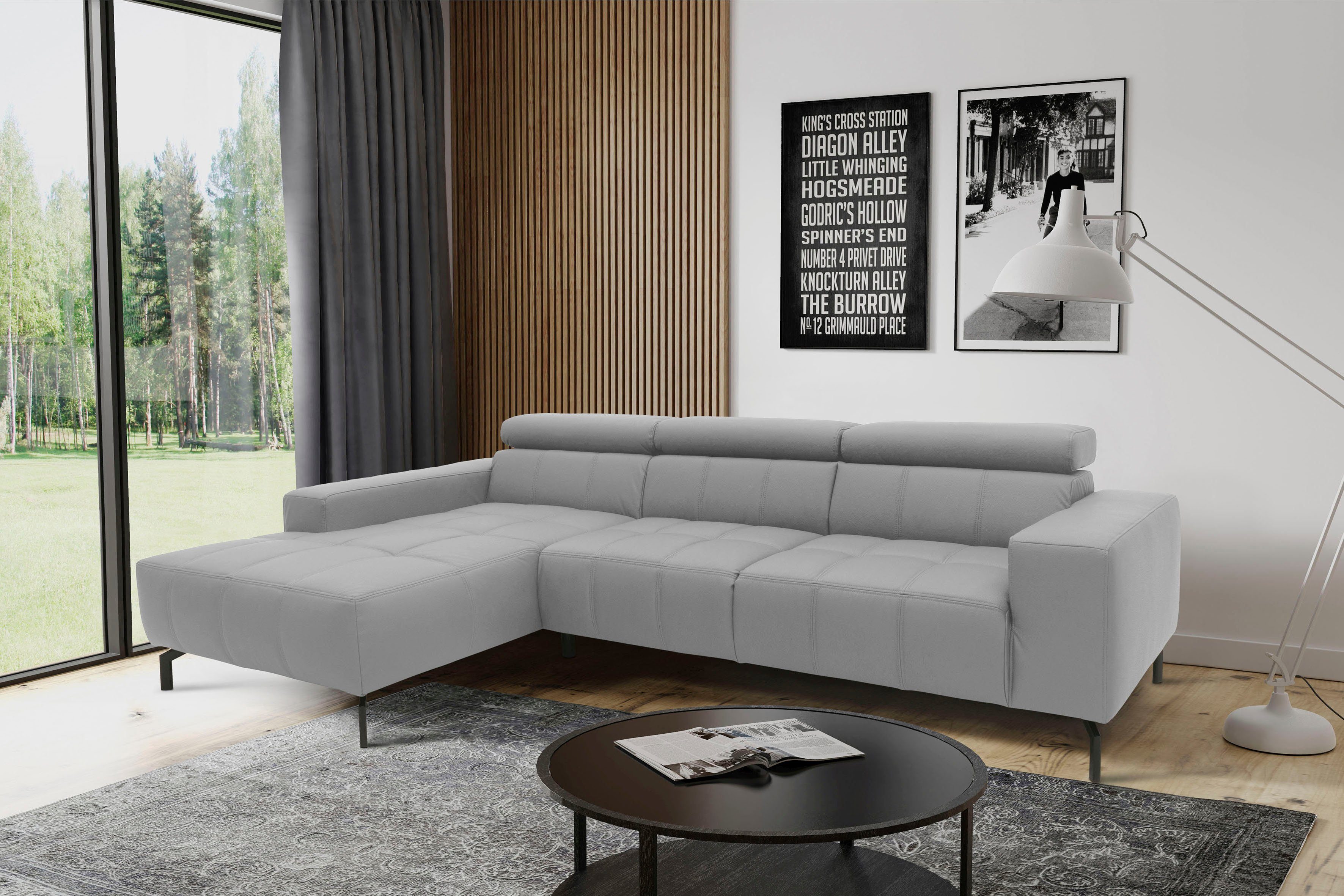 DOMO collection Ecksofa "Cunelli tolle Sitznähte als Designelement, fester günstig online kaufen