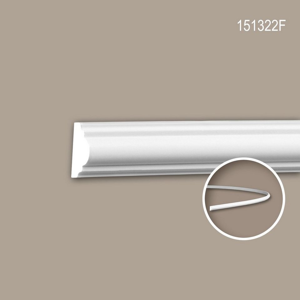 Profhome Flexprofil 151322F (Profilleiste, 1-St., Flexible Wandleiste,  Stuckleiste, Zierleiste, 2 m), weiß, vorgrundiert