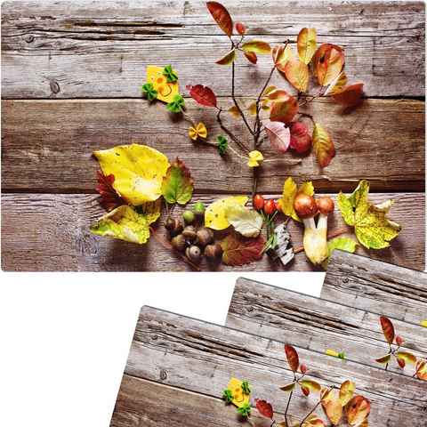 Platzset, Platzset Herbst buntes Herbstlaub 4 Stk. 43,5 cm, matches21 HOME & HOBBY, (4-St)