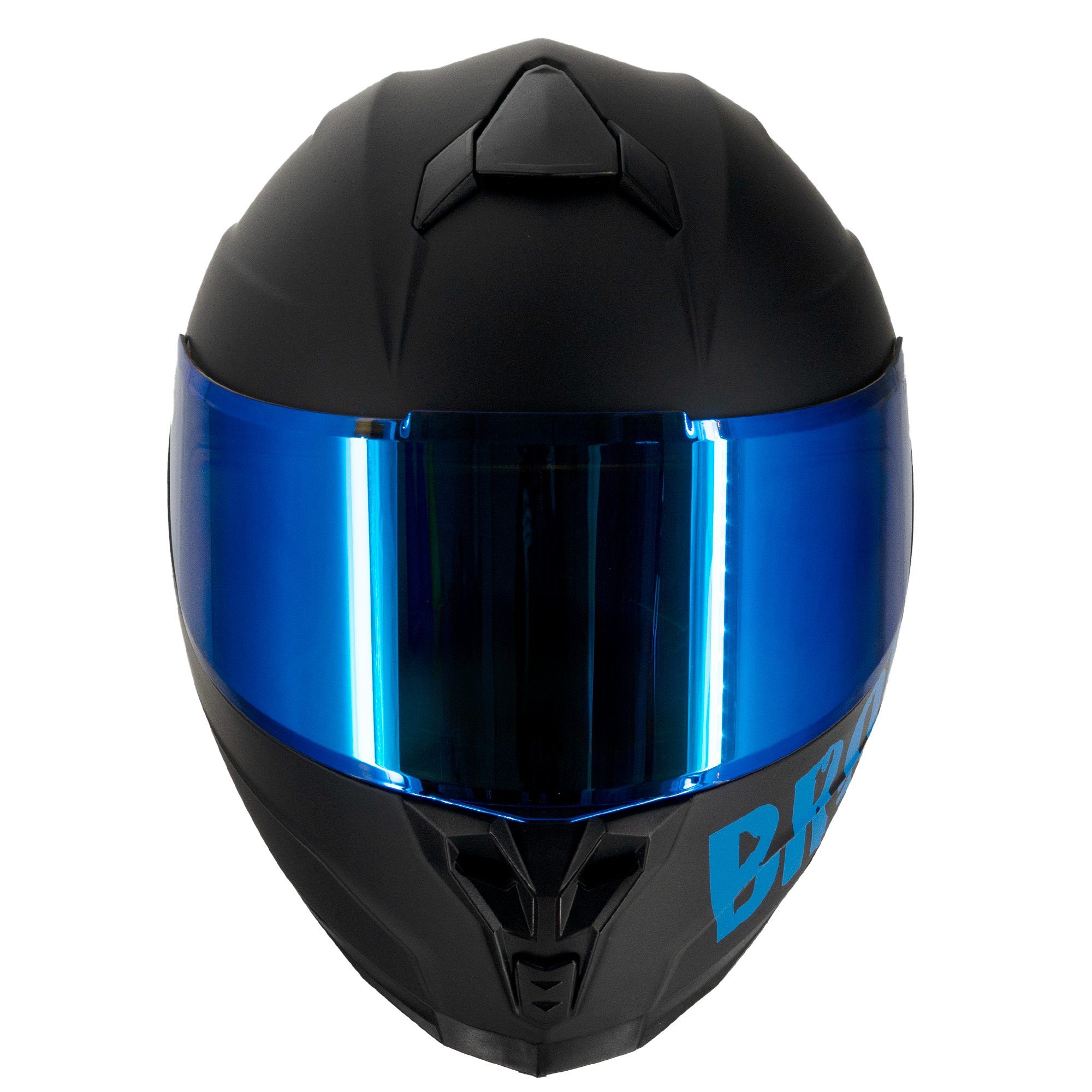 Broken Head Motorradhelm Broken Head BeProud Sport Blau (Mit Blauem Visier), Hochwertiges Design