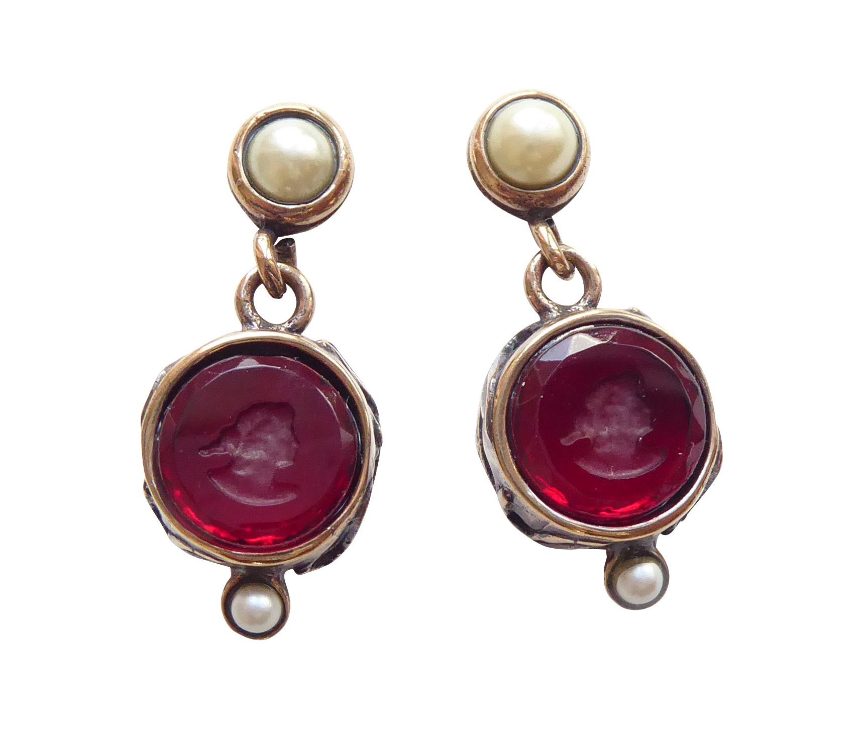 Paar Ohrstecker Franca rot modisch elegant Weihnachten
